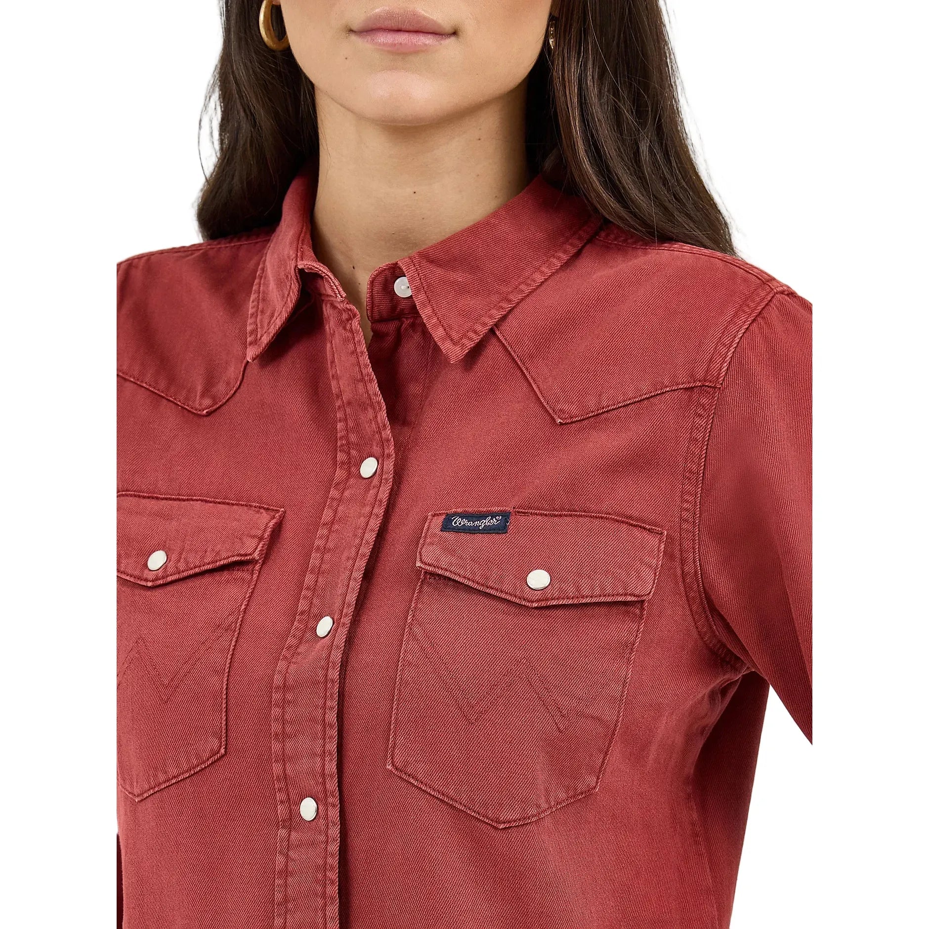 Women's Wrangler Color Wash Slim Western Snap Shirt 112371716