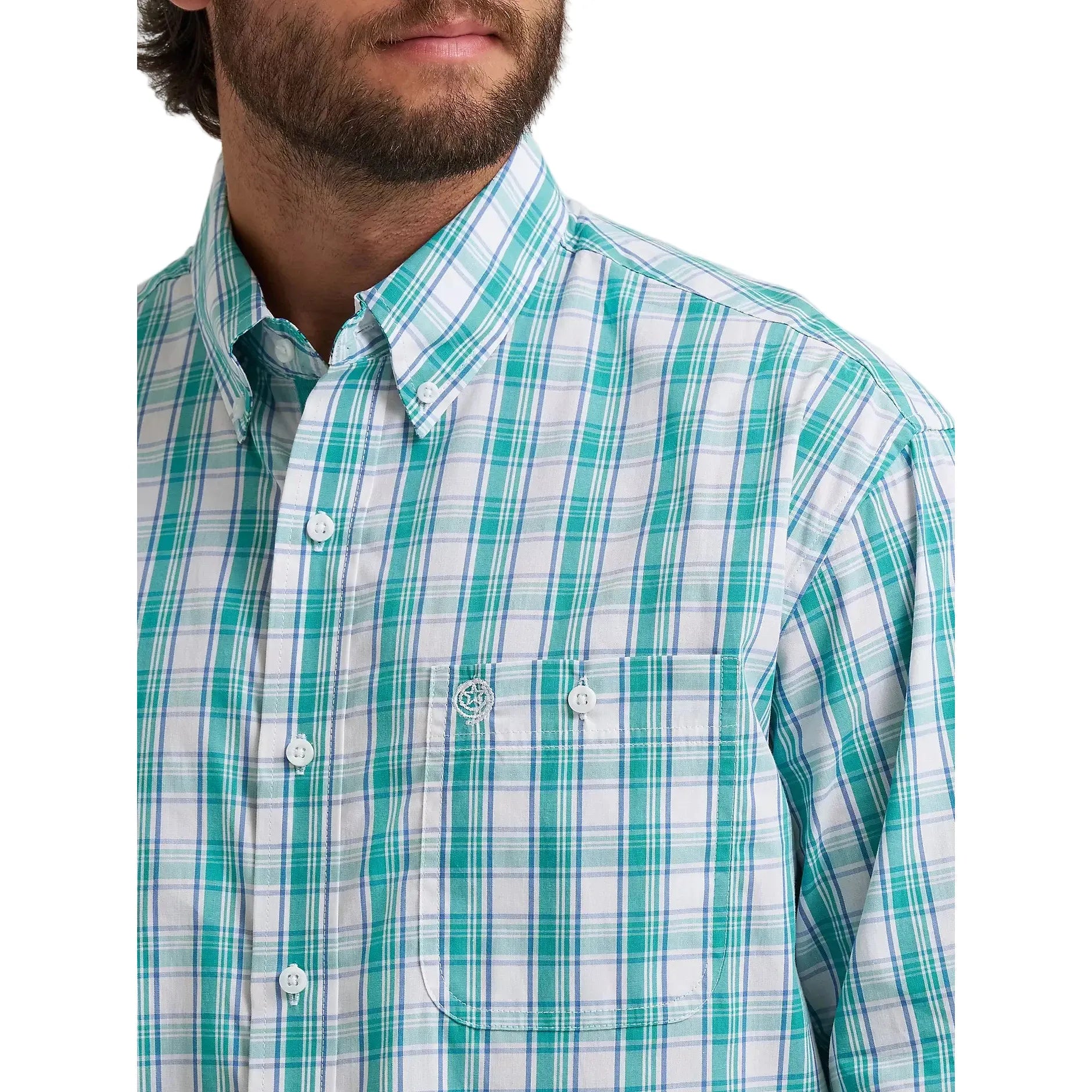 Men's Wrangler George Strait Long Sleeve Button Down One Pocket Shirt 112374594