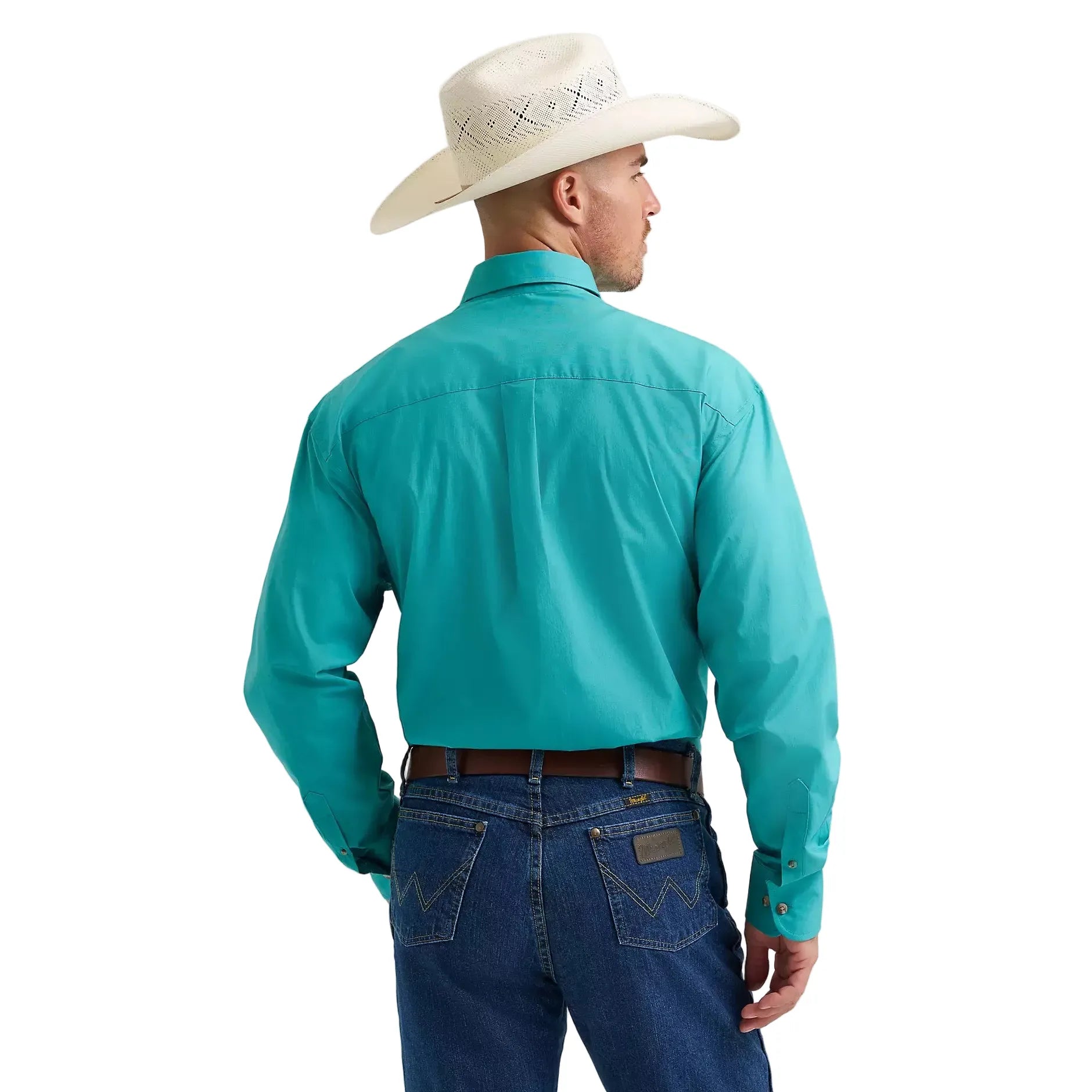 Men's Wrangler George Strait Solid One Pocket Button Down Shirt 112374595