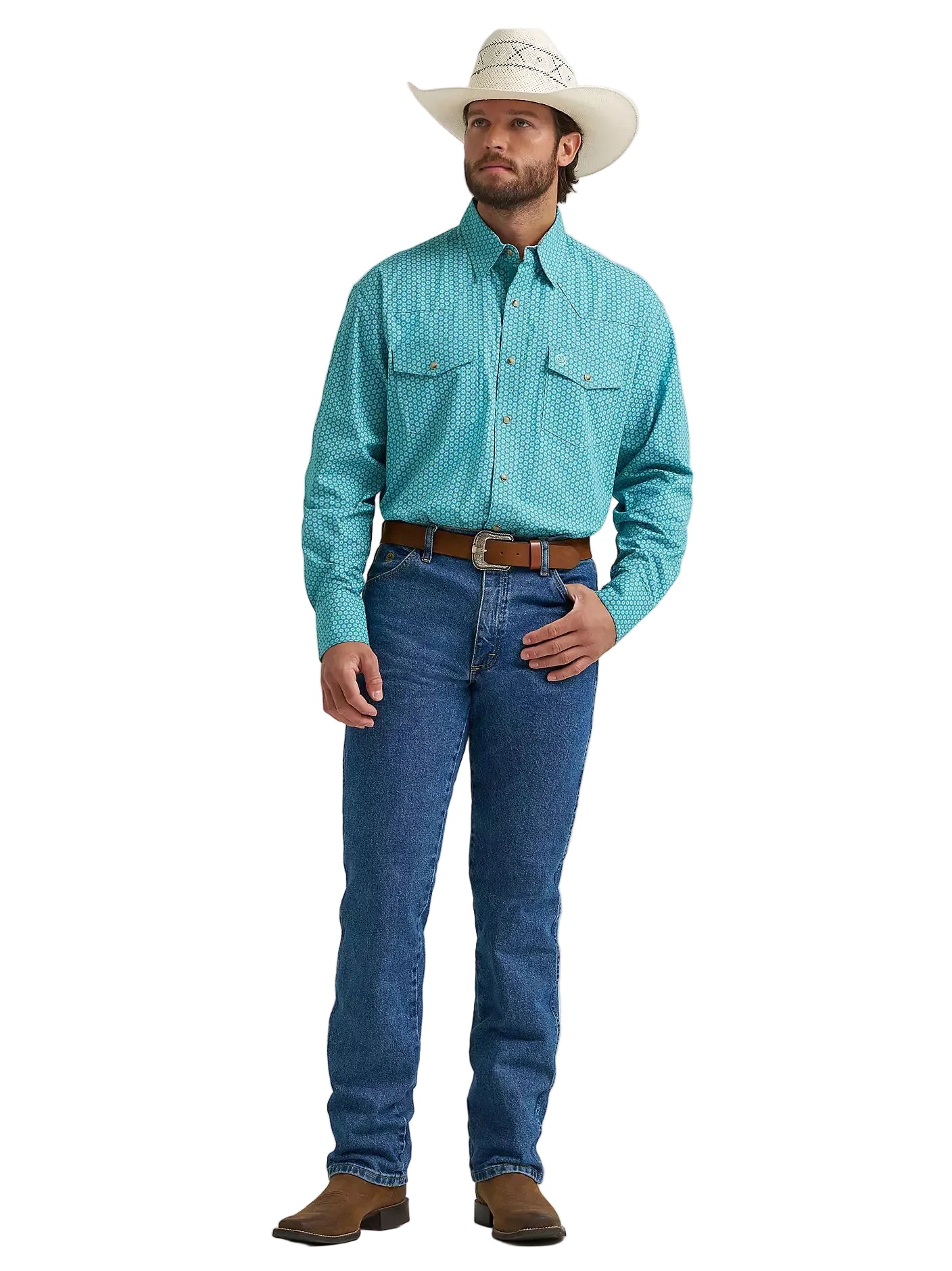 Men's Wrangler George Strait Troubadour Long Sleeve Western Snap Shirt 112374597