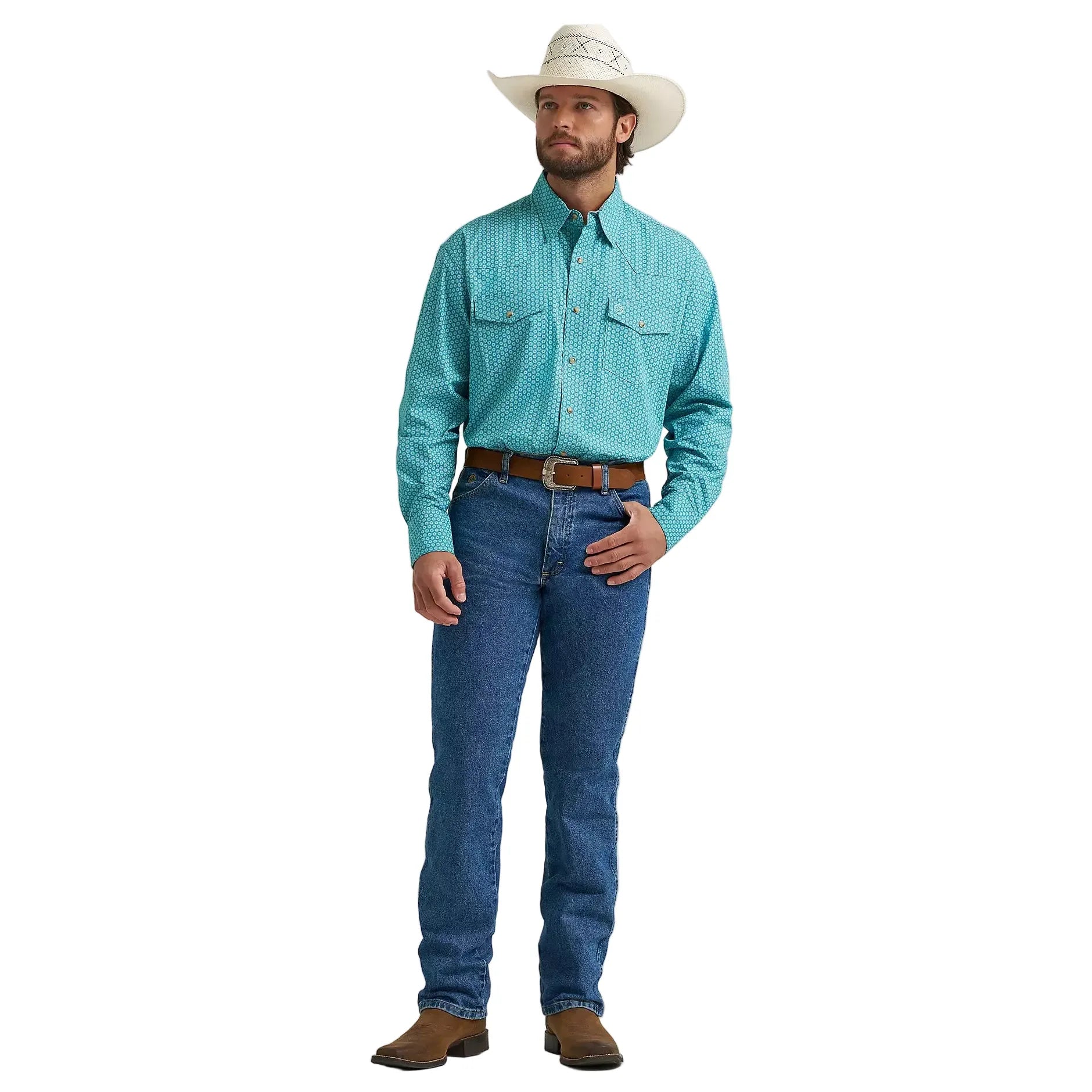 Men's Wrangler George Strait Troubadour Long Sleeve Western Snap Shirt 112374597