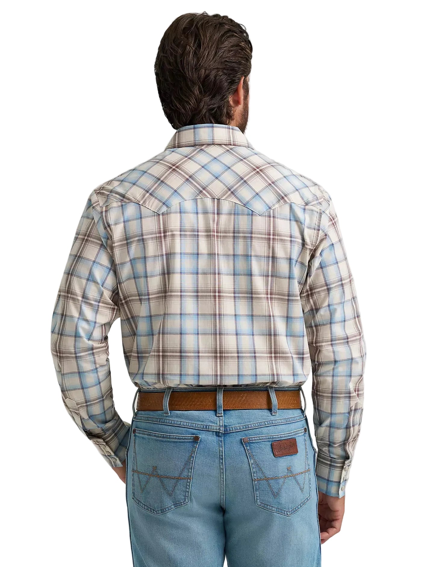 Men's Wrangler Retro® Historic Tan Long Sleeve Sawtooth Snap Pocket Western Shirt 112374742