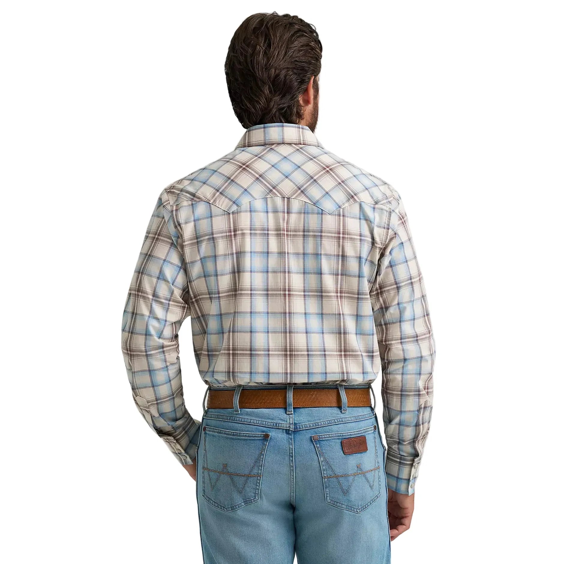 Men's Wrangler Retro® Historic Tan Long Sleeve Sawtooth Snap Pocket Western Shirt 112374742