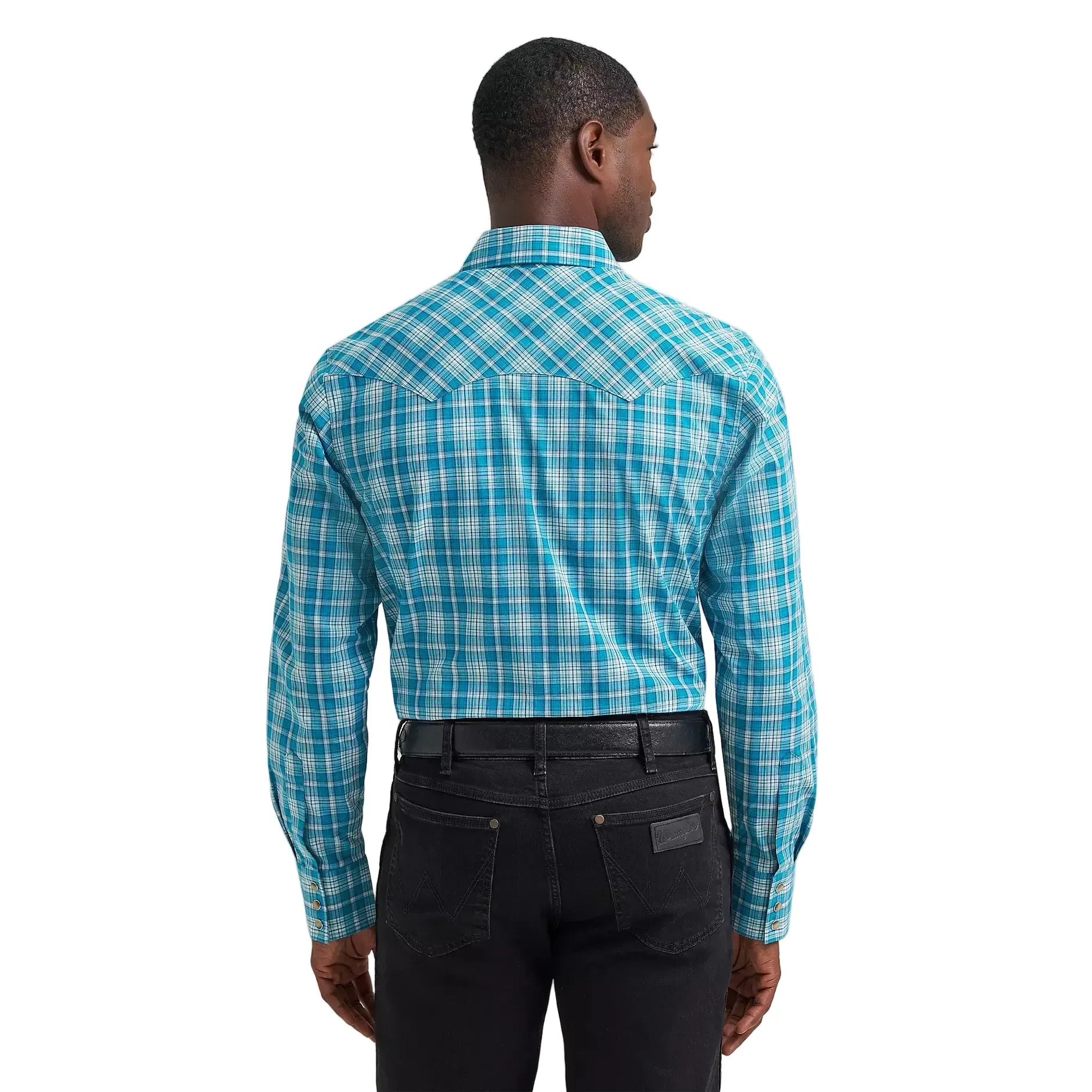 Men's Wrangler Retro® Deep Sea Long Sleeve Sawtooth Snap Pocket Western Shirt 112374744