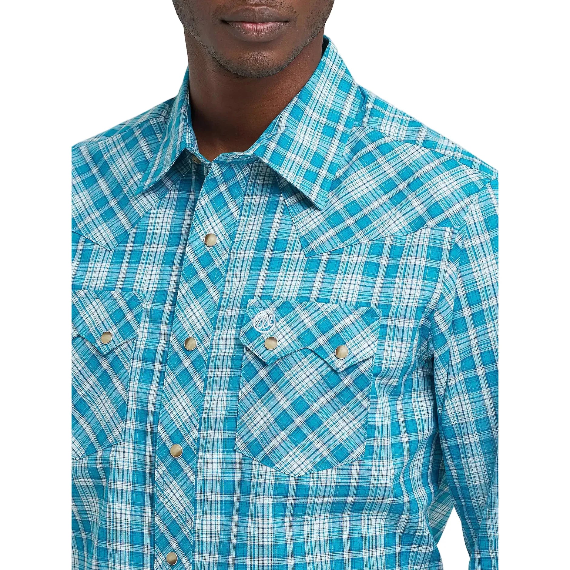 Men's Wrangler Retro® Deep Sea Long Sleeve Sawtooth Snap Pocket Western Shirt 112374744