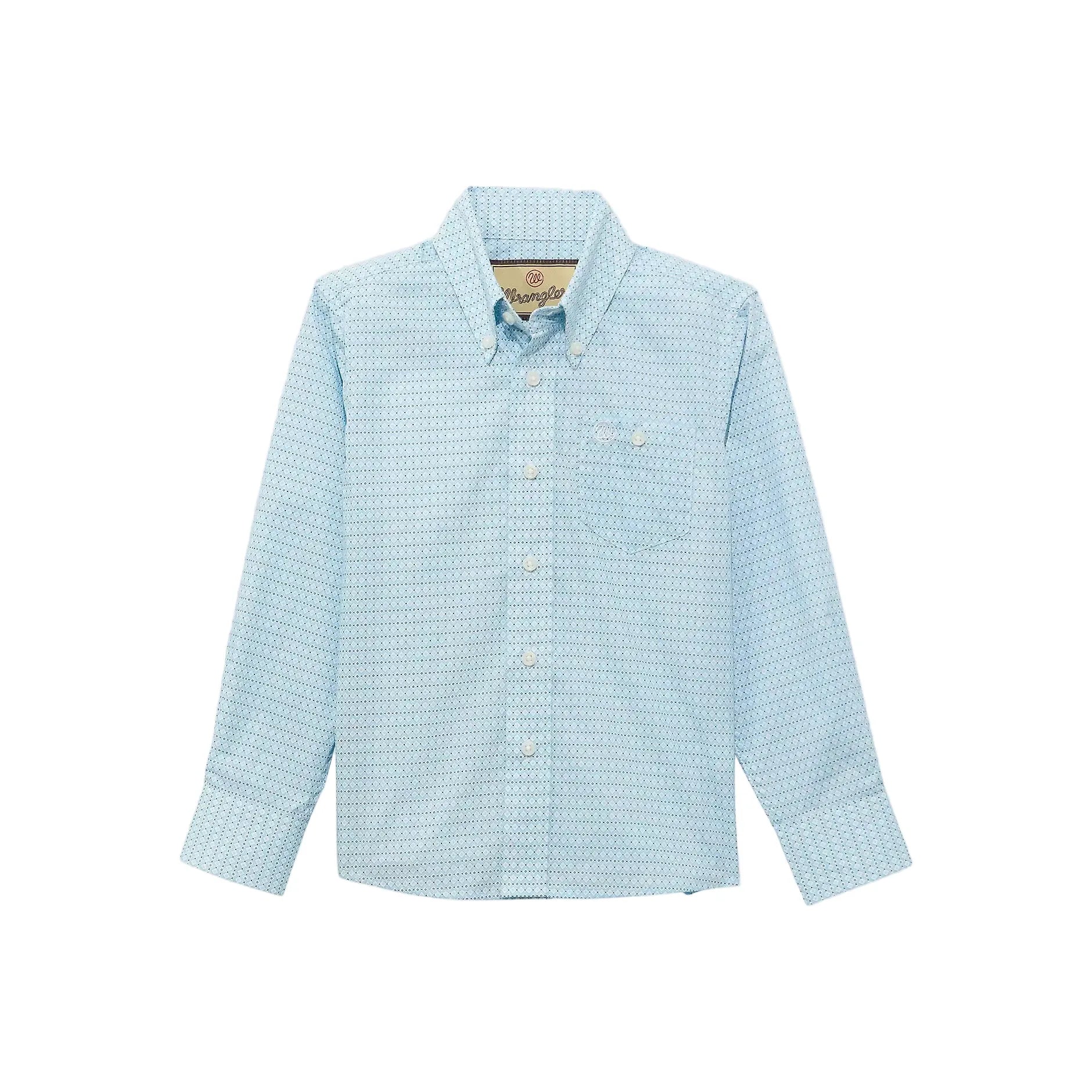 Boy's Wrangler Classic Button-Down Print Shirt 112374800