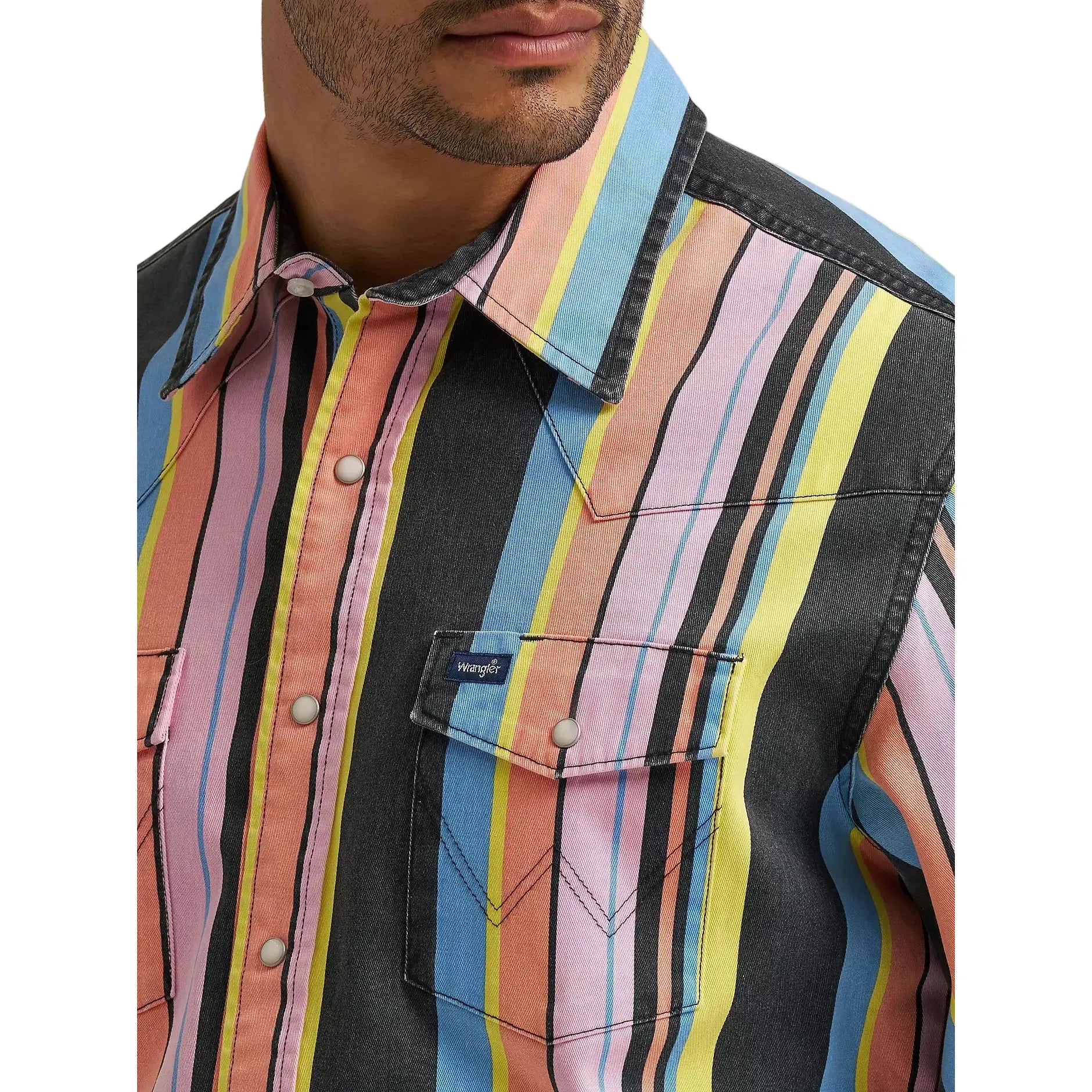 Men's Wrangler Vintage-Inspired Brushpopper Western Snap Work Shirt 112374803