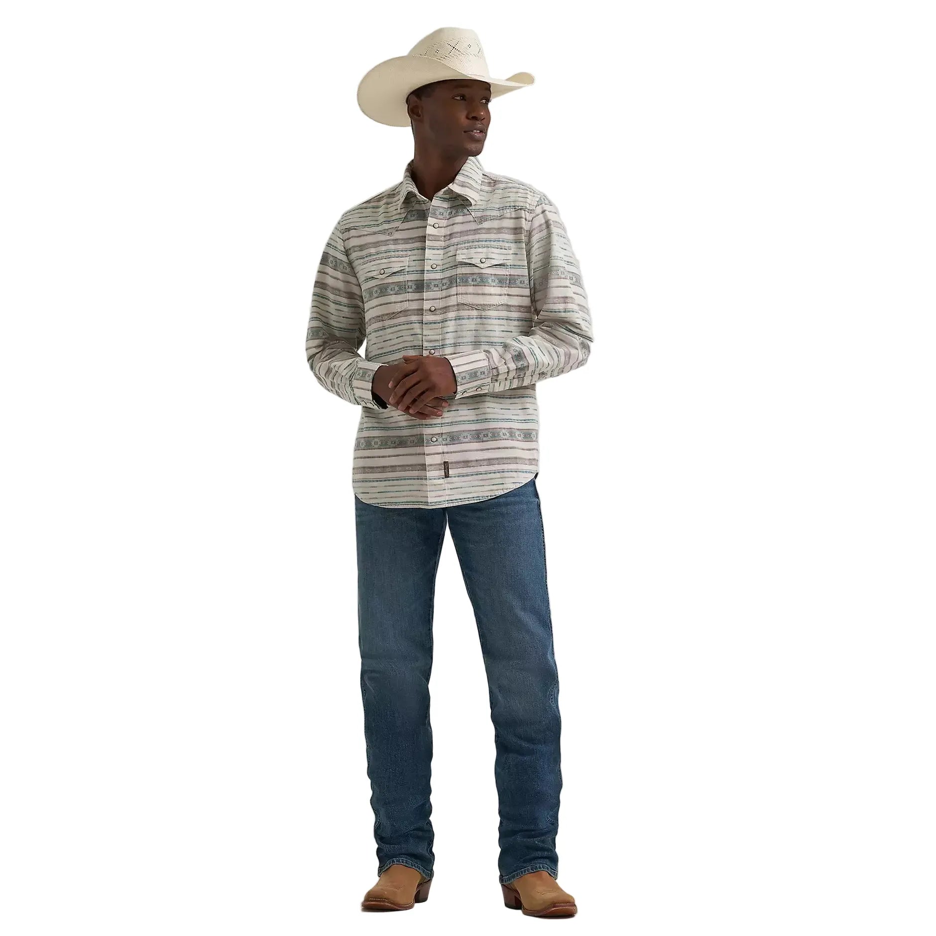 Men's Wrangler Retro Premium Long Sleeve Western Snap Printed Shirt 112374977