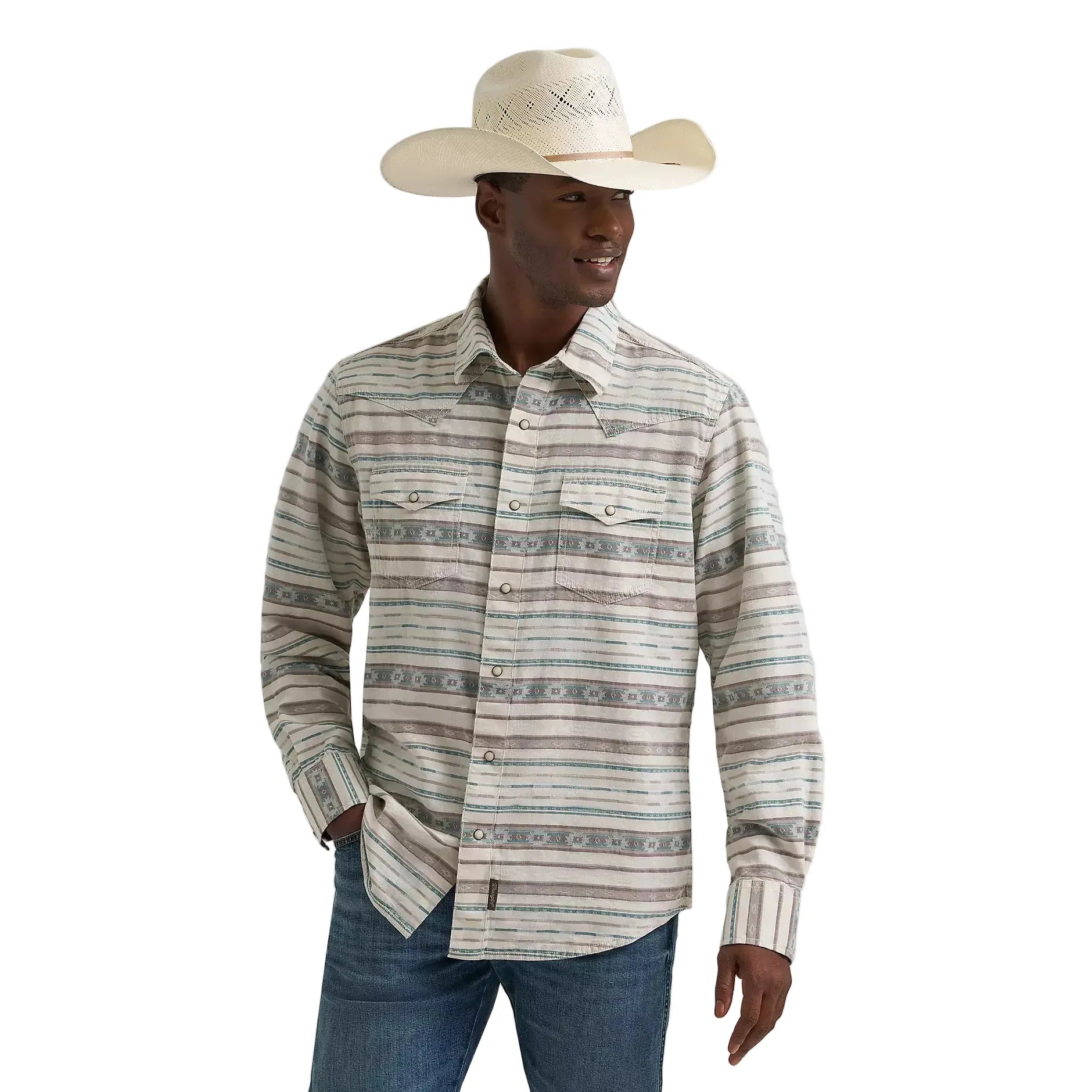 Men's Wrangler Retro Premium Long Sleeve Western Snap Printed Shirt 112374977