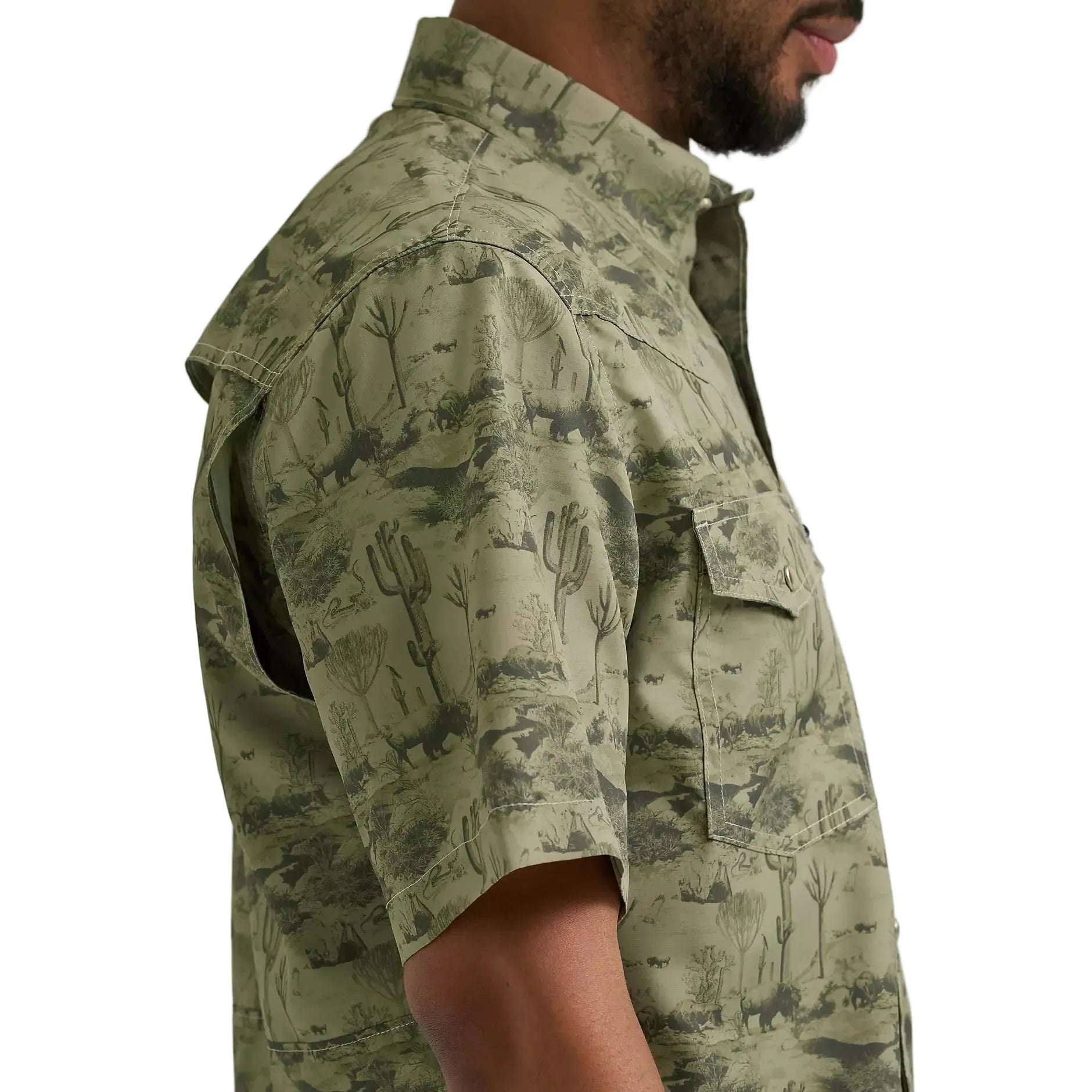 Men's Wrangler Olivine Printed Performance Shirt 112375130