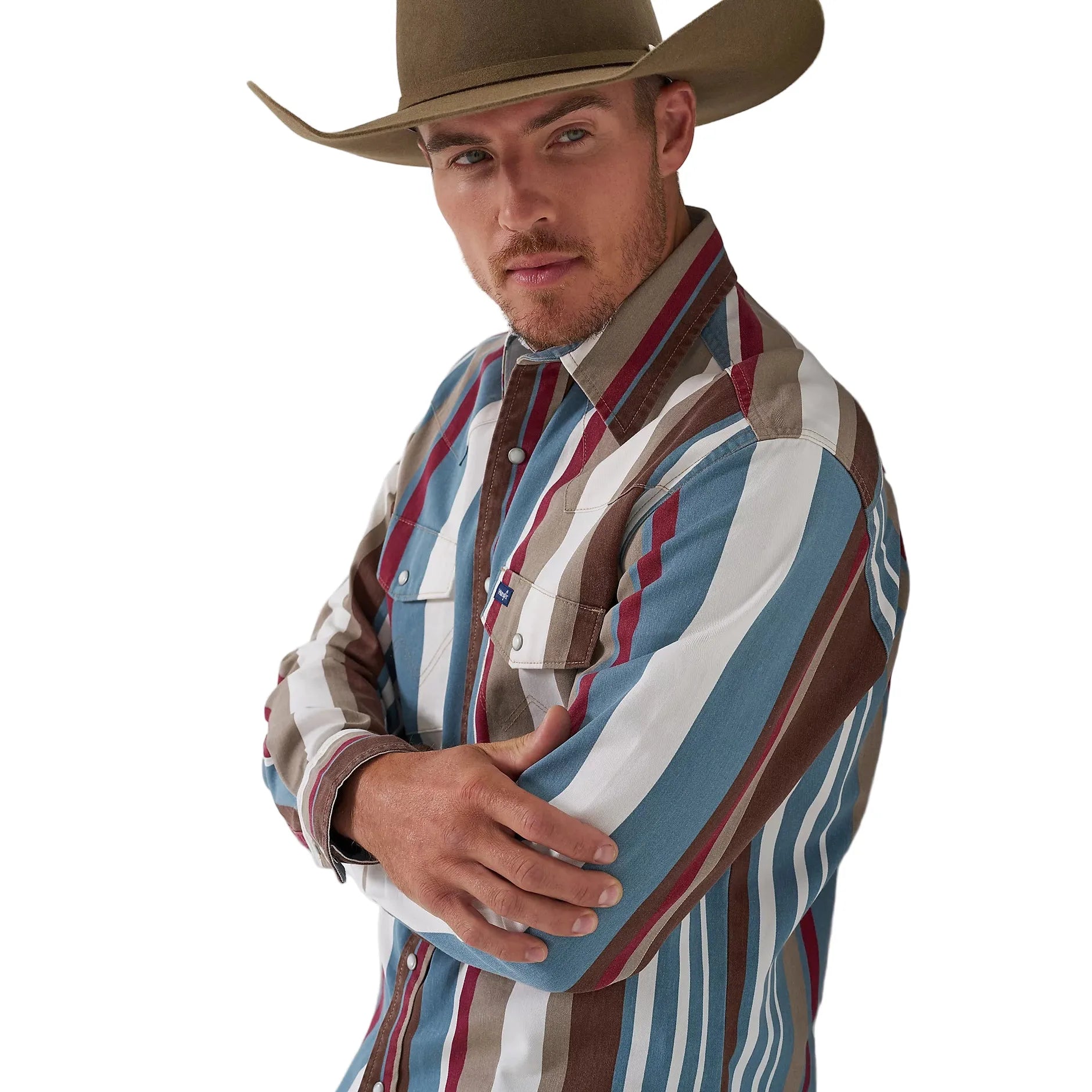 Men's Wrangler Vintage-Inspired Brushpopper Western Snap Work Shirt