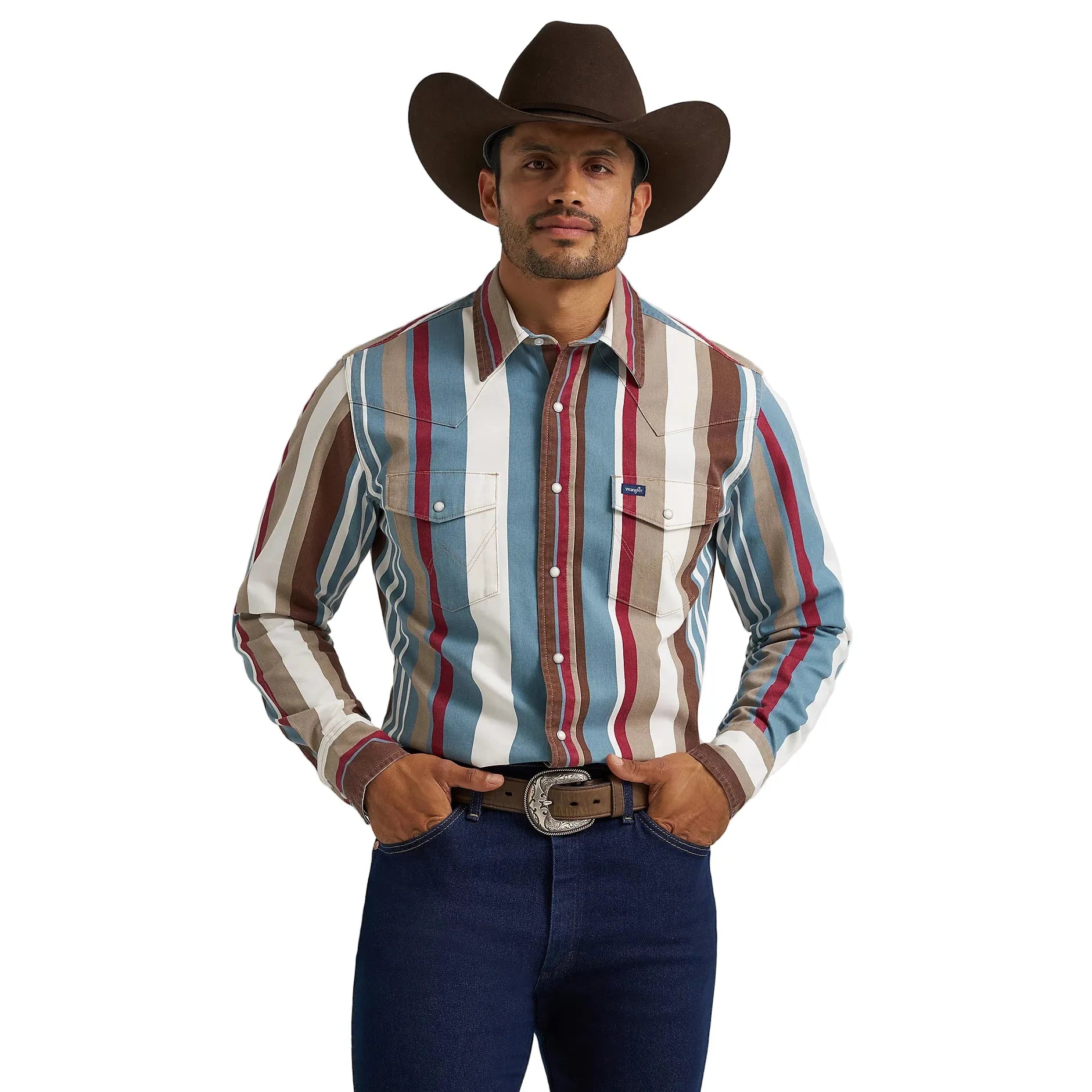 Men's Wrangler Vintage-Inspired Brushpopper Western Snap Work Shirt