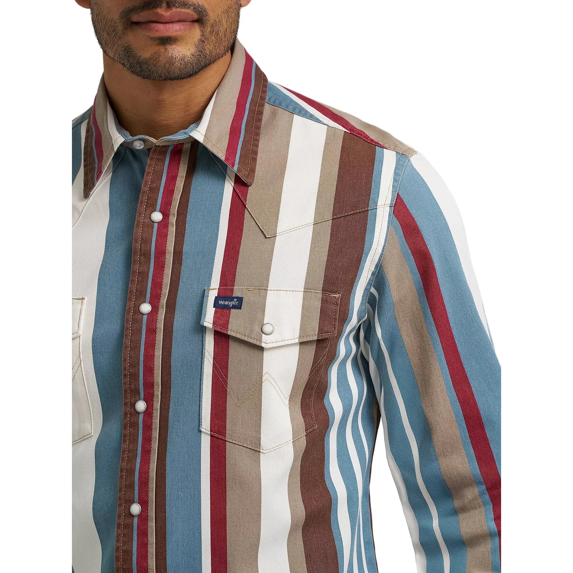 Men's Wrangler Vintage-Inspired Brushpopper Western Snap Work Shirt