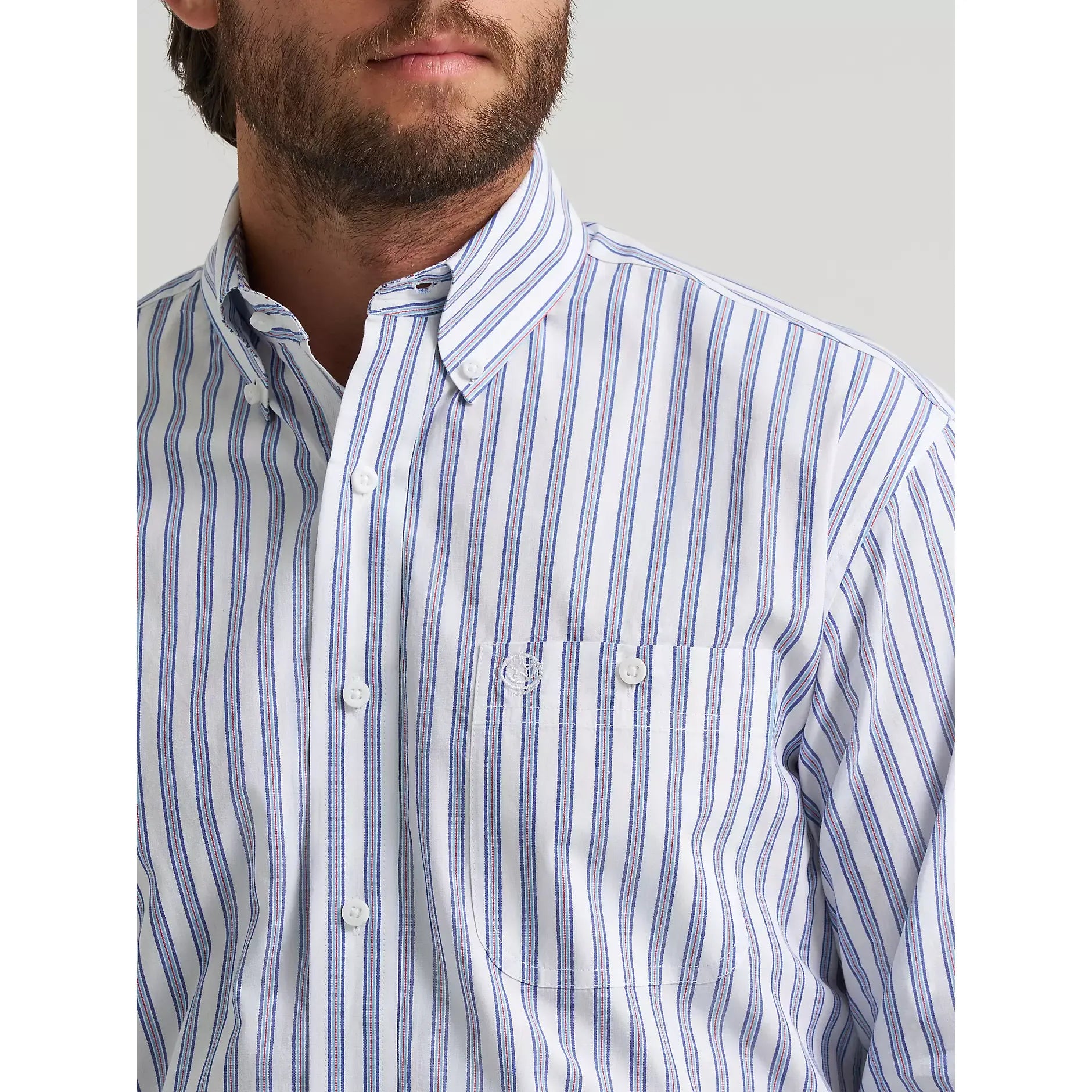 Men's Wrangler George Strait Long Sleeve Button Down One Pocket Shirt 112379063