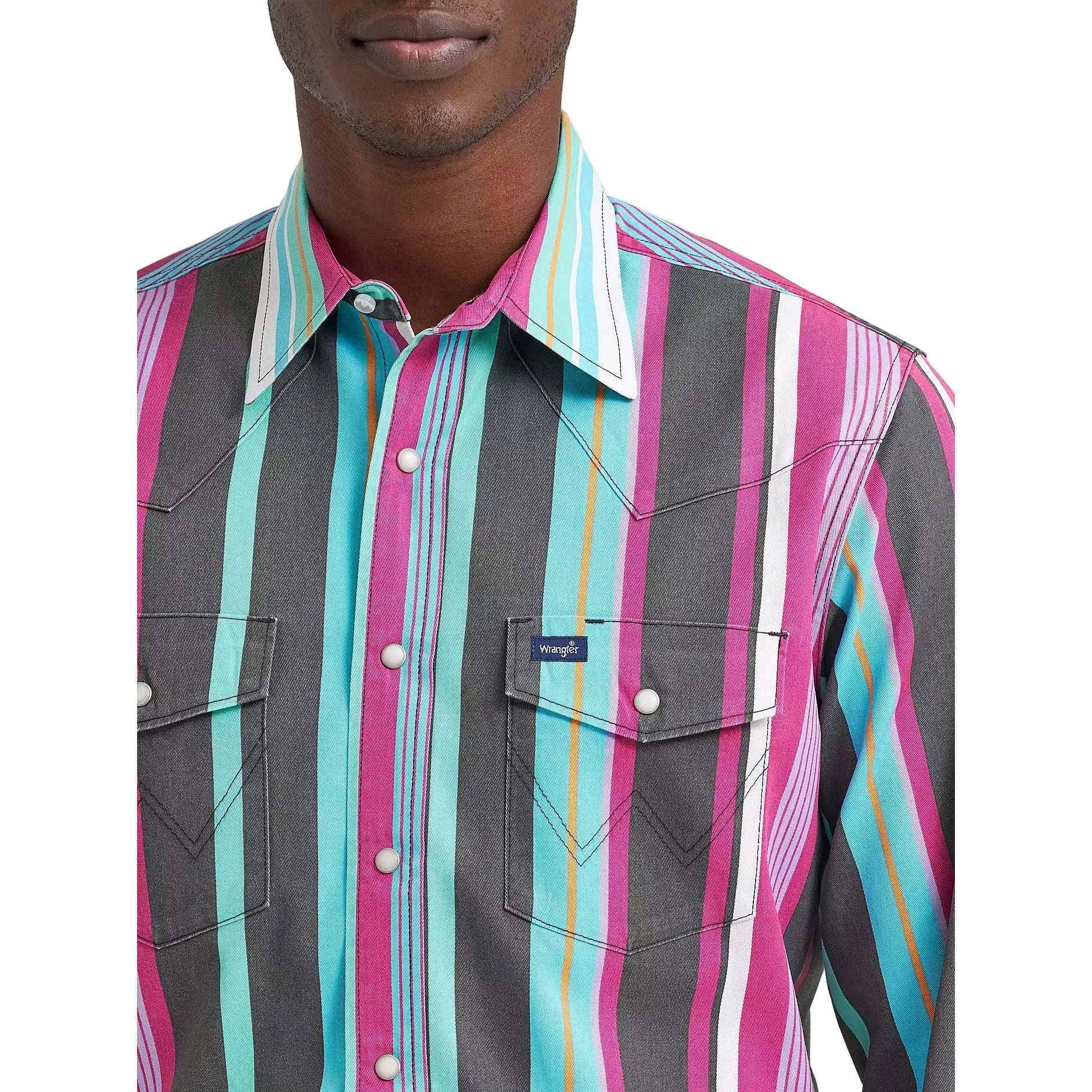Men's Wrangler Desert Dusk Vintage-Inspired Brushpopper Western Snap Work Shirt 112379230