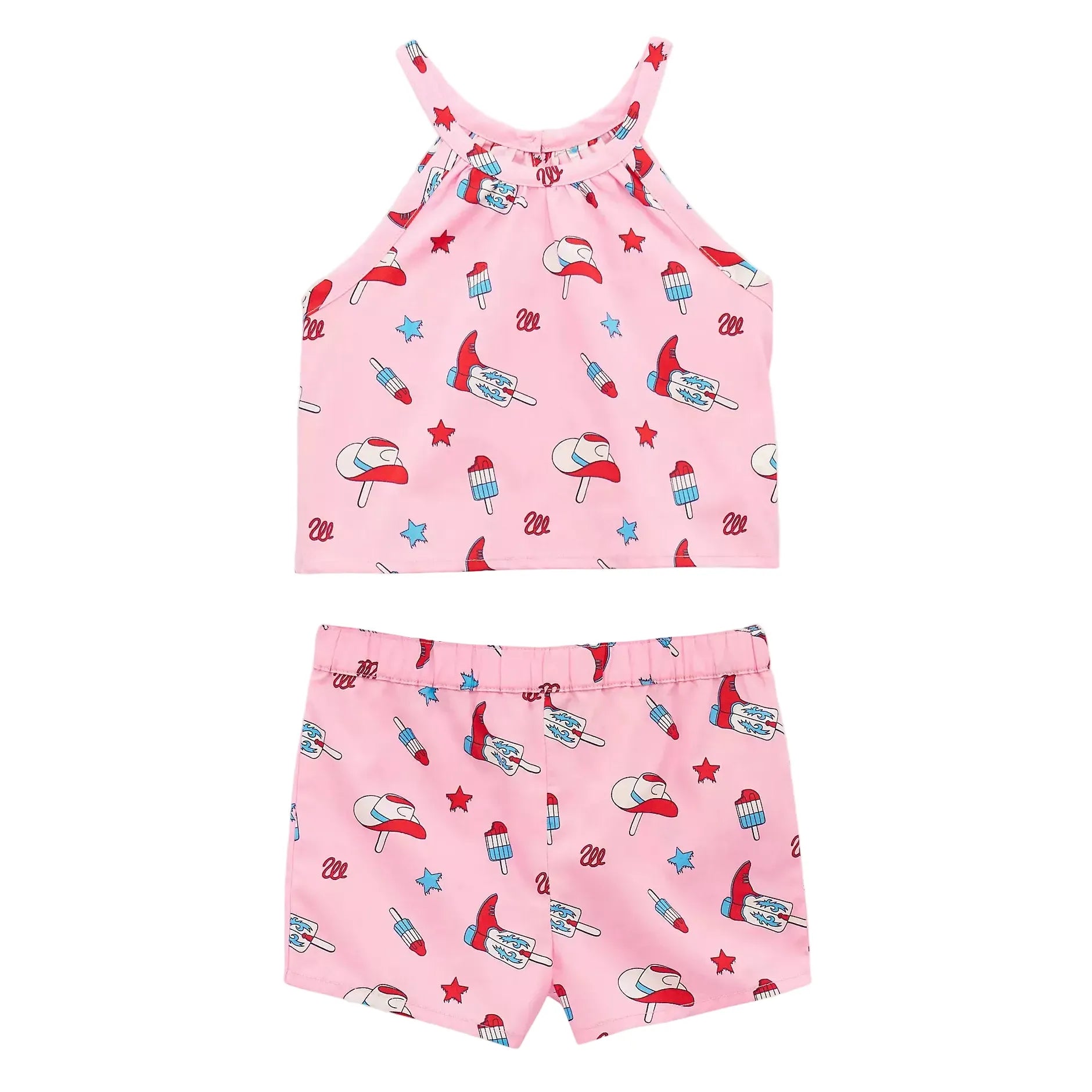 Girl's Wrangler Western Printed Short and Shirt Set 112379469