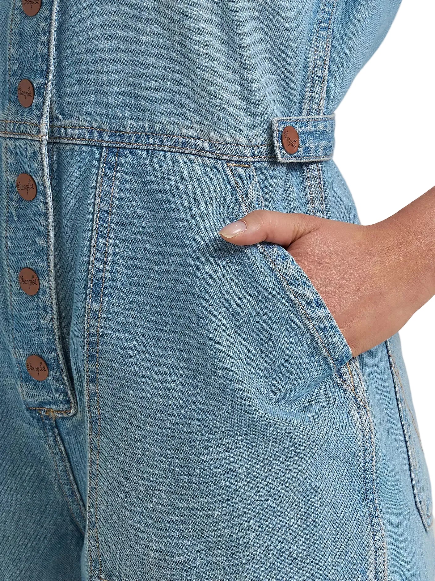 Women's Wrangler Denim Snap Utility Romper 112379510