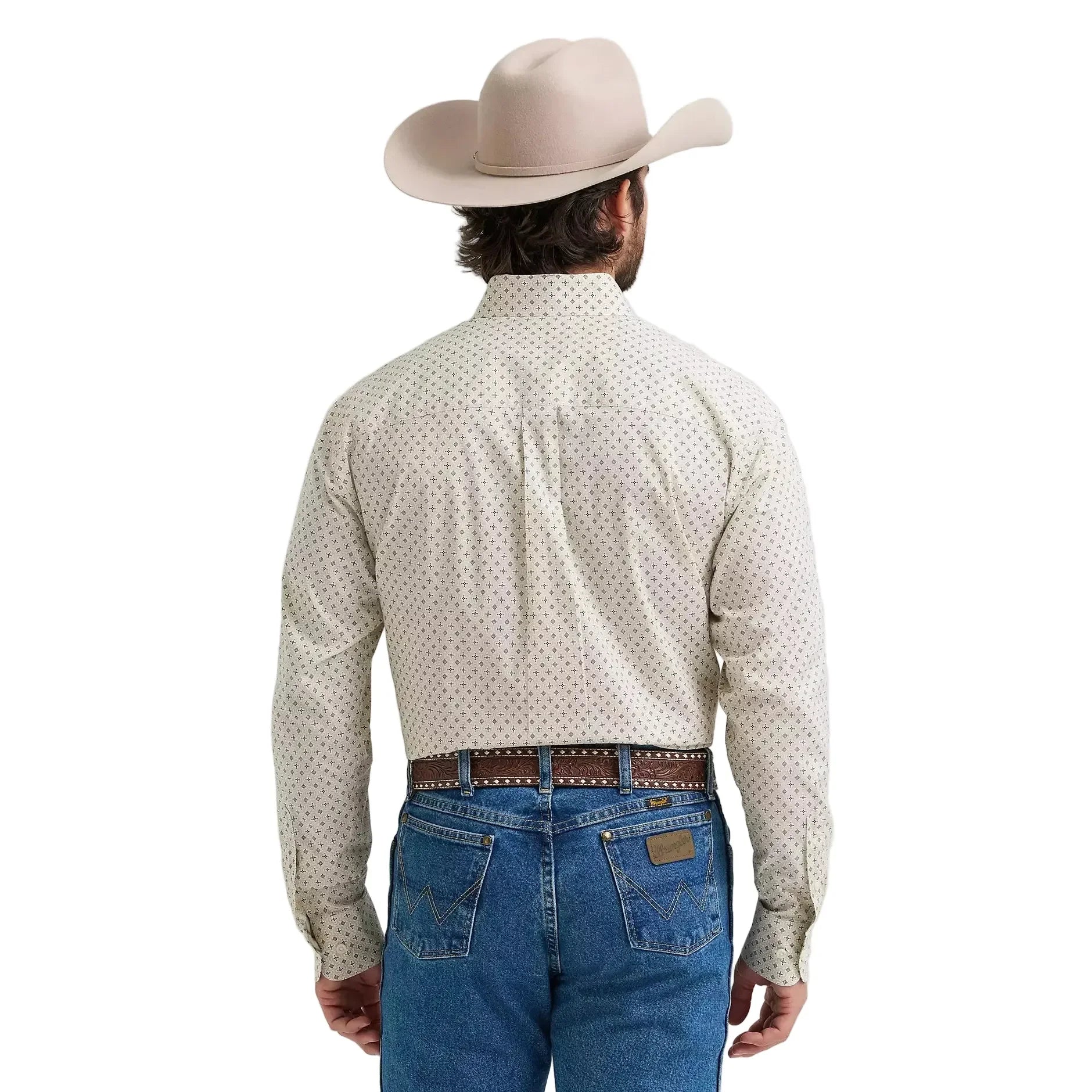 Men's Wrangler Tea Geo George Strait Long Sleeve Button Down Shirt 112381944