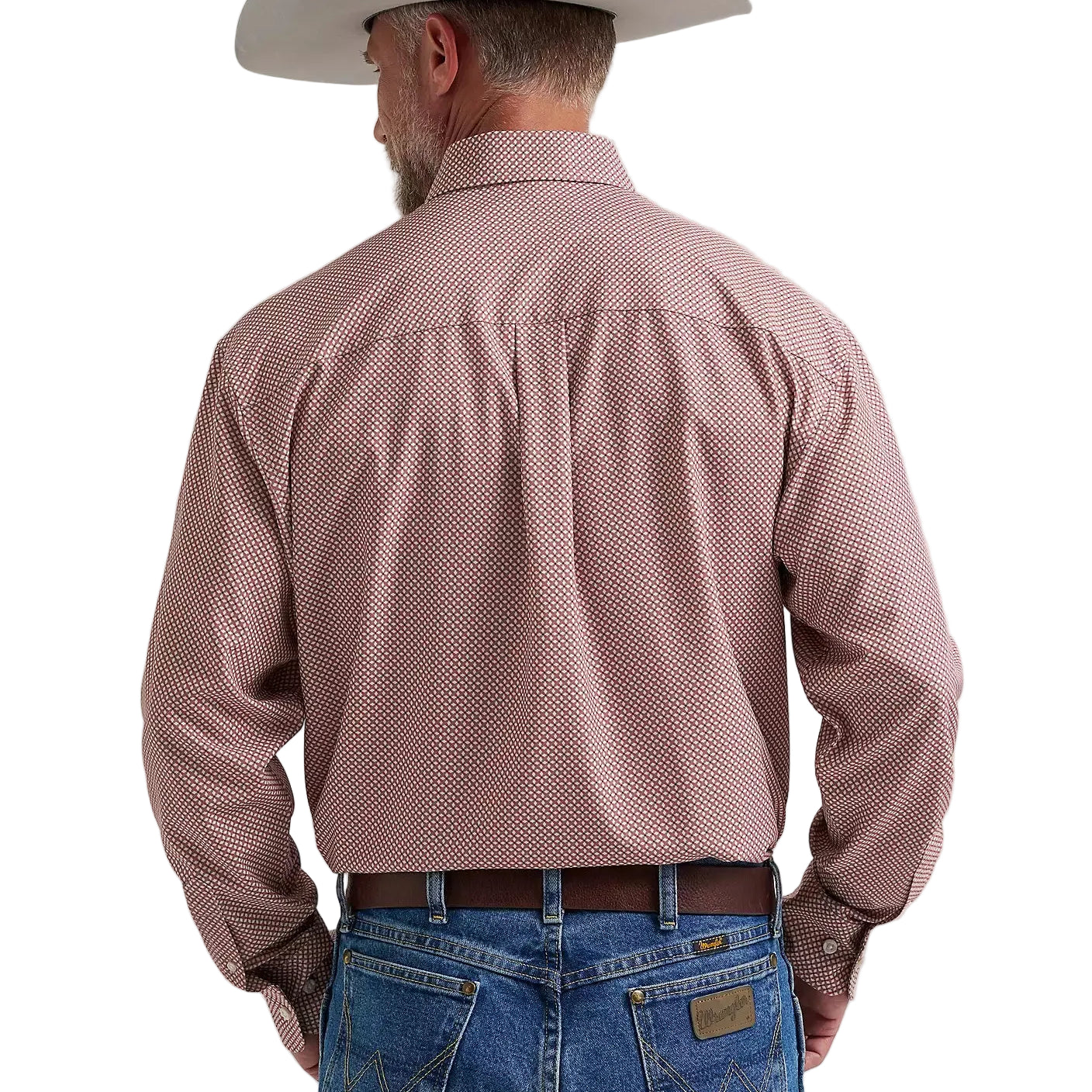 Men's Wrangler Rust Bands George Strait Performance Button Down Shirt 112381955