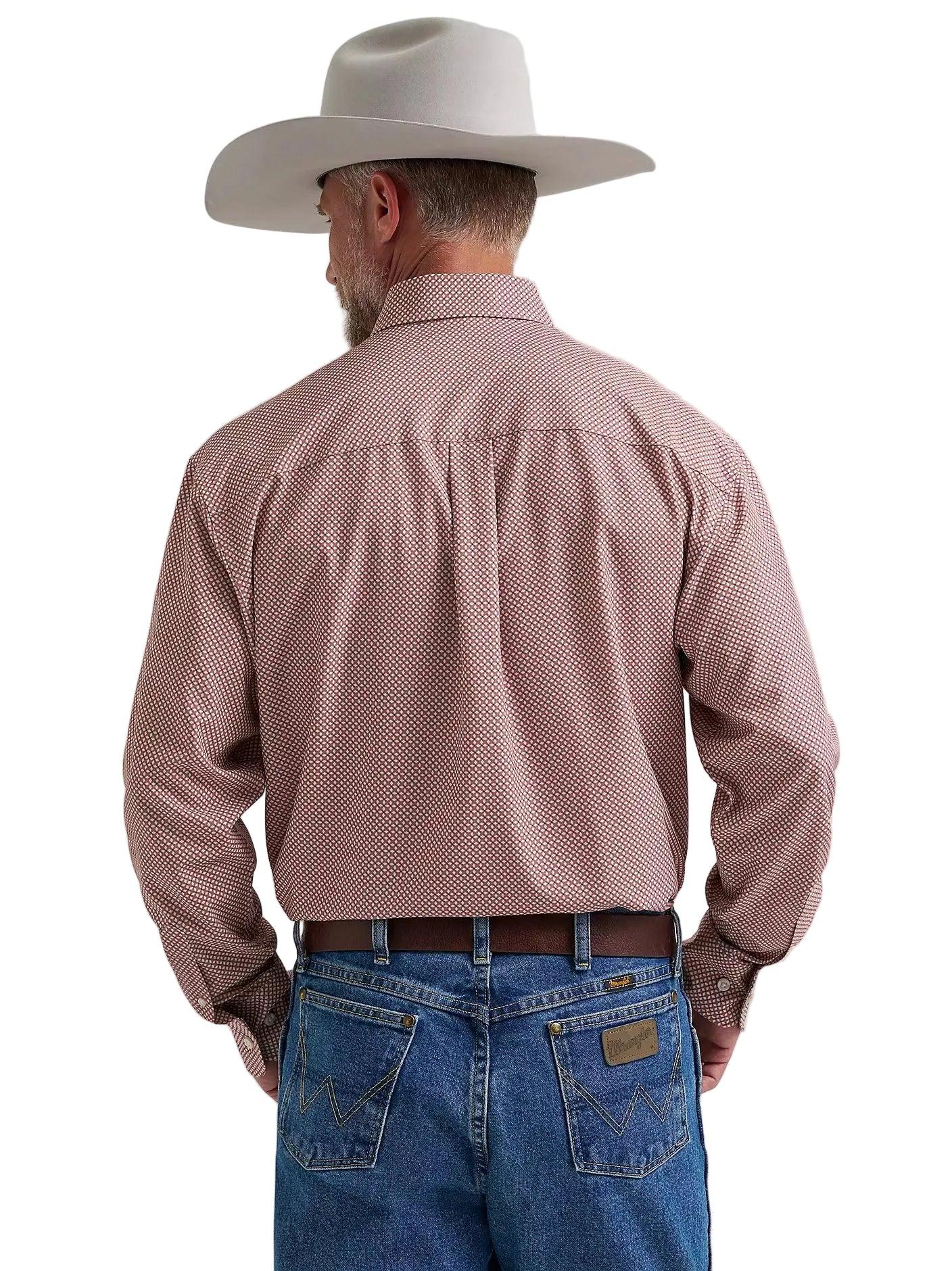 Men's Wrangler Rust Bands George Strait Performance Button Down Shirt 112381955