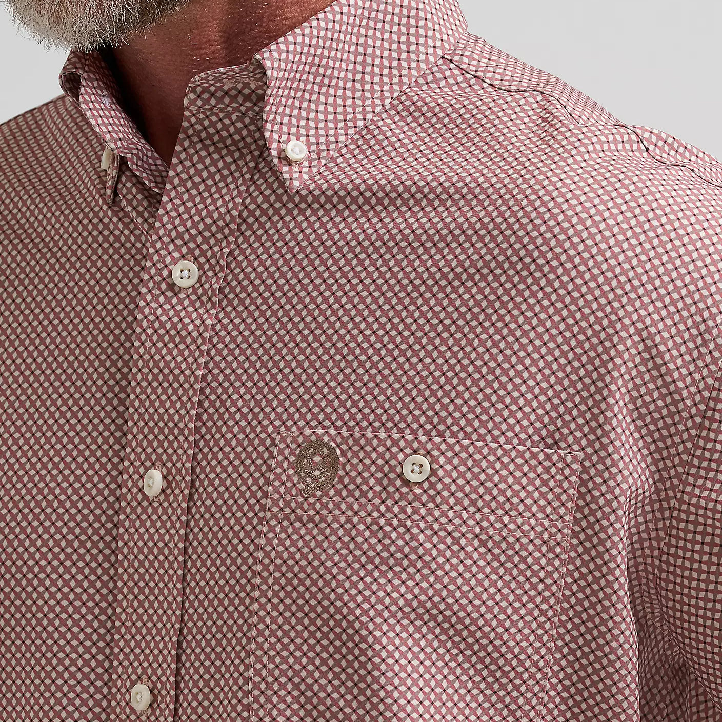 Men's Wrangler Rust Bands George Strait Performance Button Down Shirt 112381955