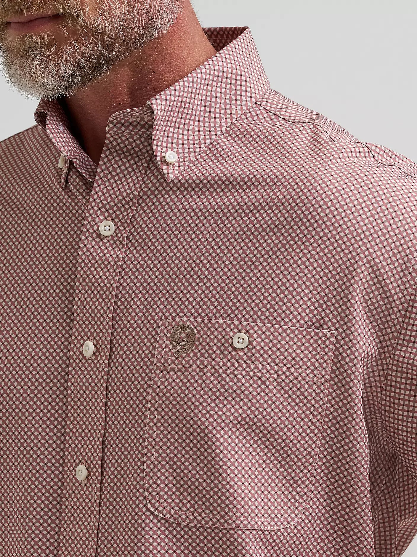 Men's Wrangler Rust Bands George Strait Performance Button Down Shirt 112381955