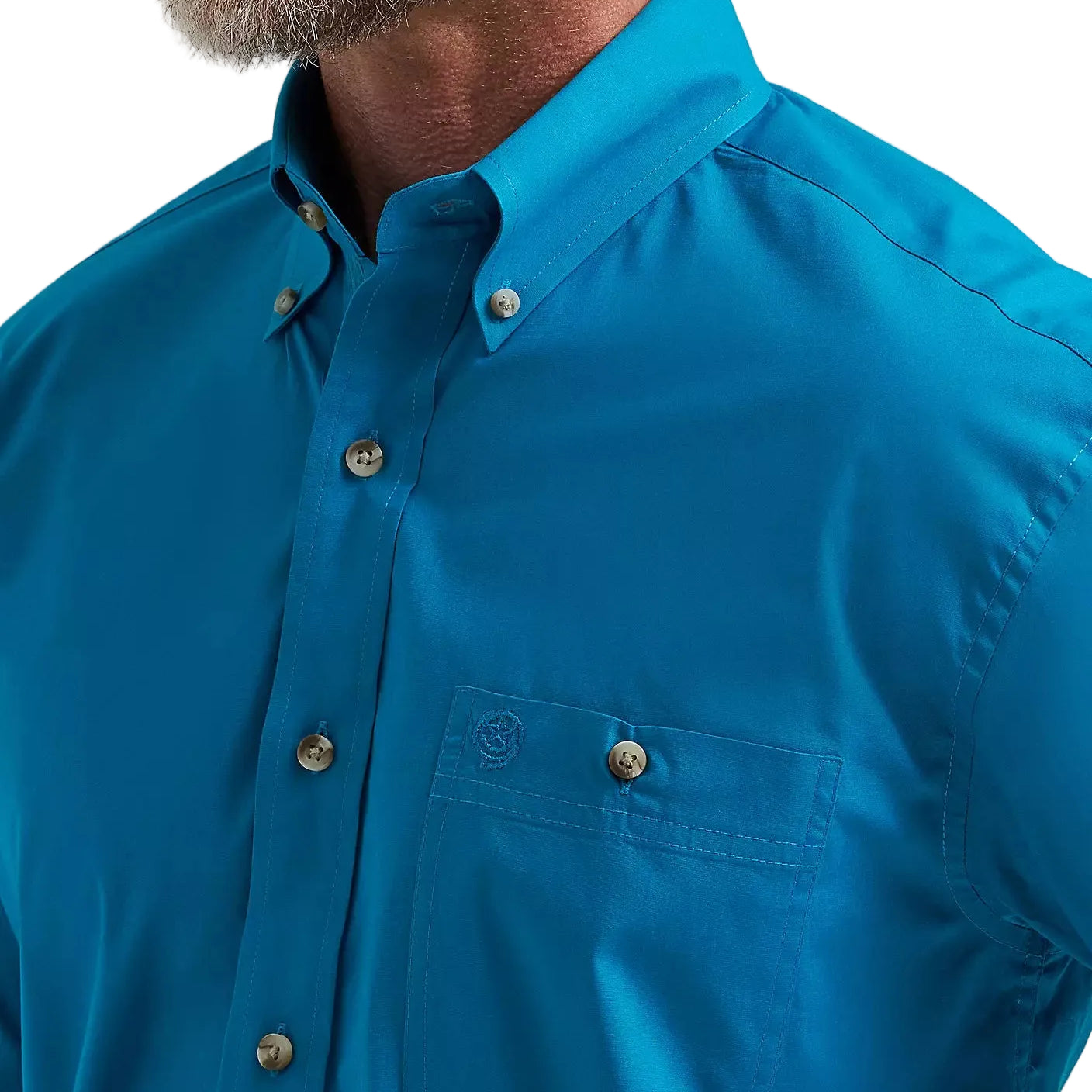Men's Wrangler Blue Spruce George Strait Short Sleeve Button Down Shirt 112381966