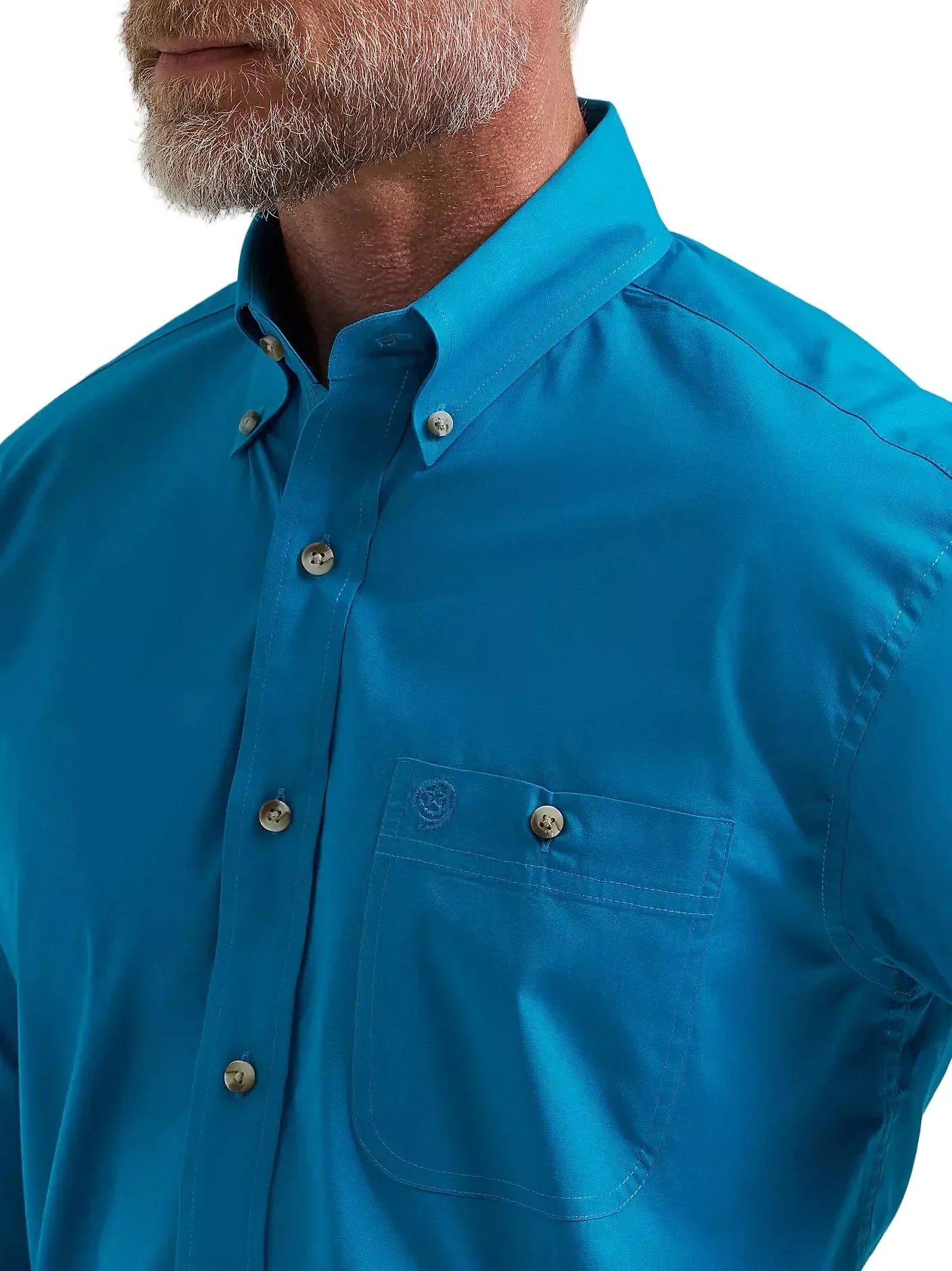 Men's Wrangler Blue Spruce George Strait Short Sleeve Button Down Shirt 112381966
