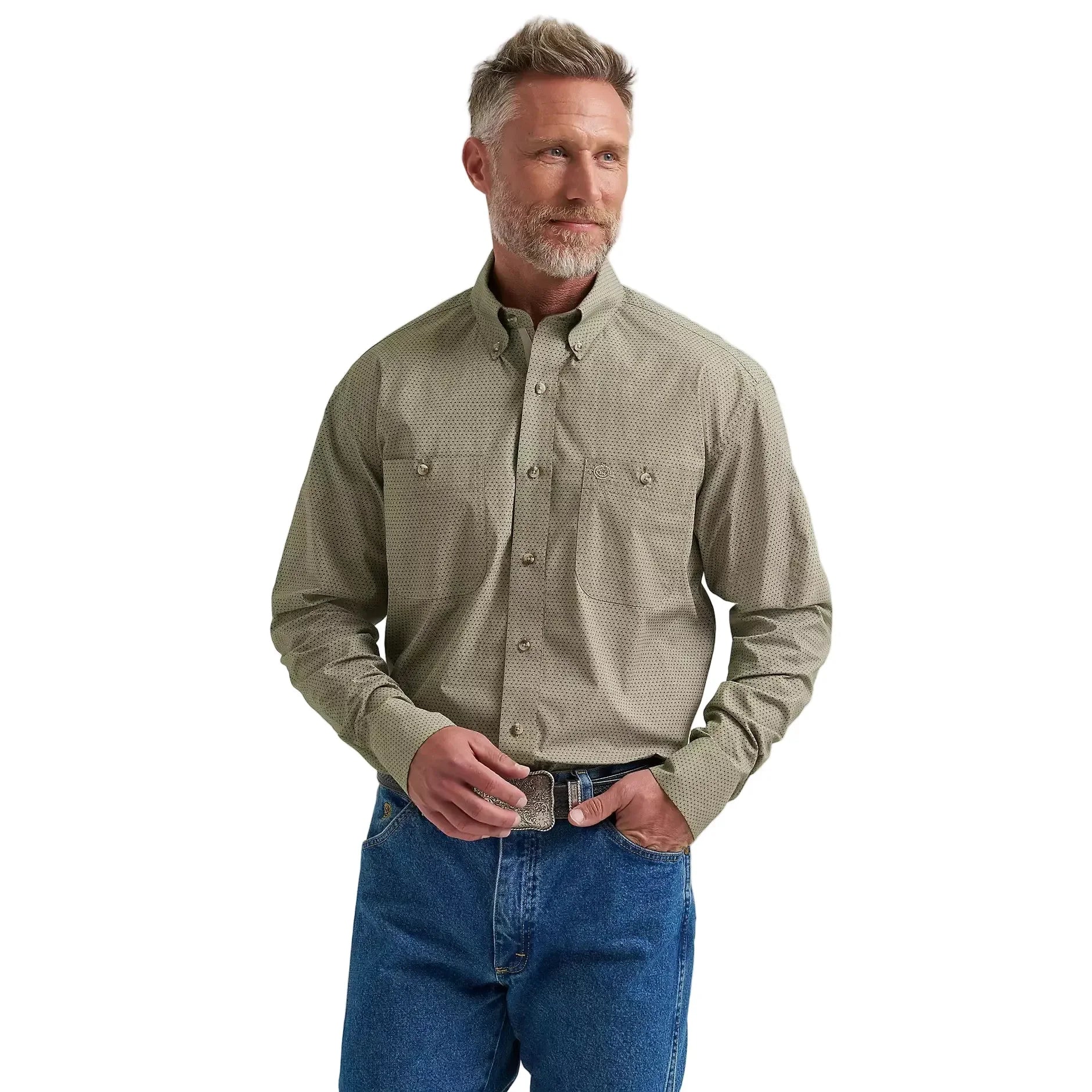 Men's Wrangler Pine Grove George Strait Long Sleeve Button Down Shirt 112381972