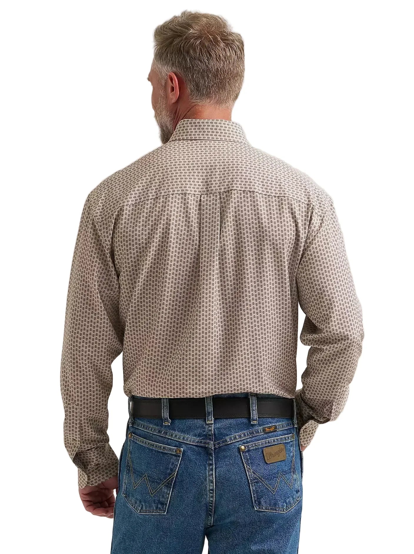 Men's Wrangler Brown Arrow George Strait Performance Button Down Shirt 112381976