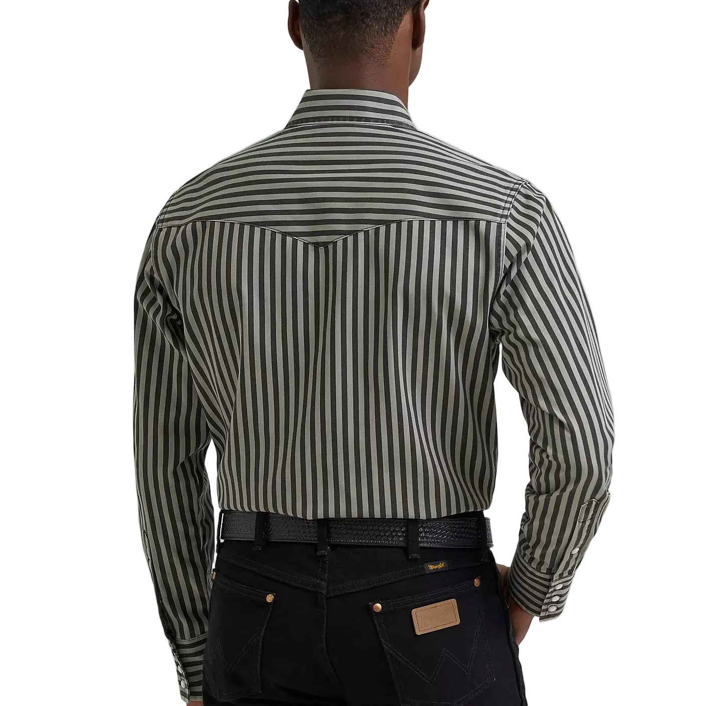 Men's Wrangler Smoky Stripes Vintage-Inspired Brushpopper Western Snap Work Shirt 112381996