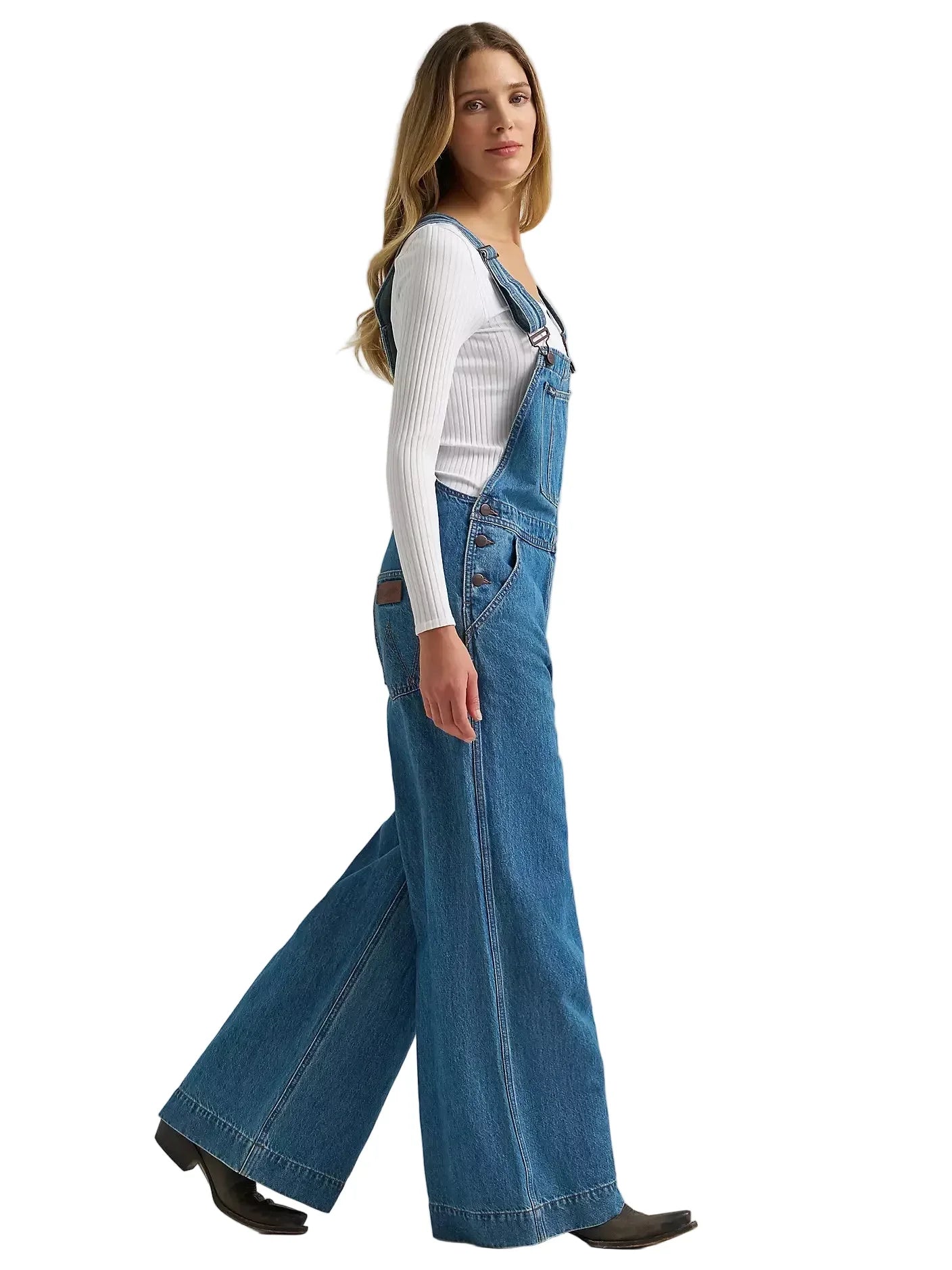 Women's Wrangler Denver Retro Bailey Wide Leg Overalls 112382268
