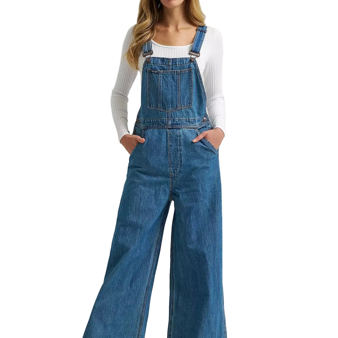 Women's Wrangler Denver Retro Bailey Wide Leg Overalls 112382268
