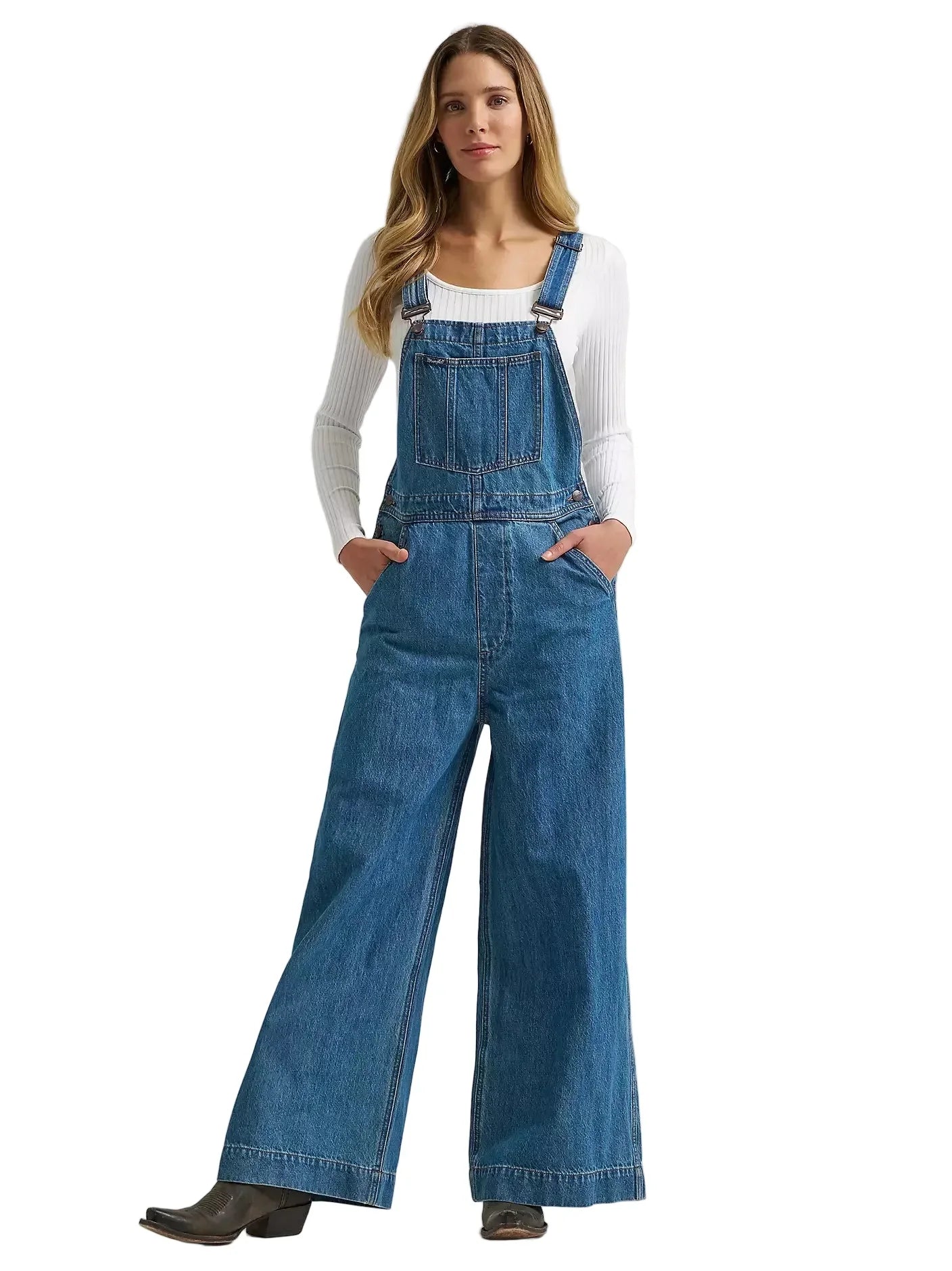 Women's Wrangler Denver Retro Bailey Wide Leg Overalls 112382268