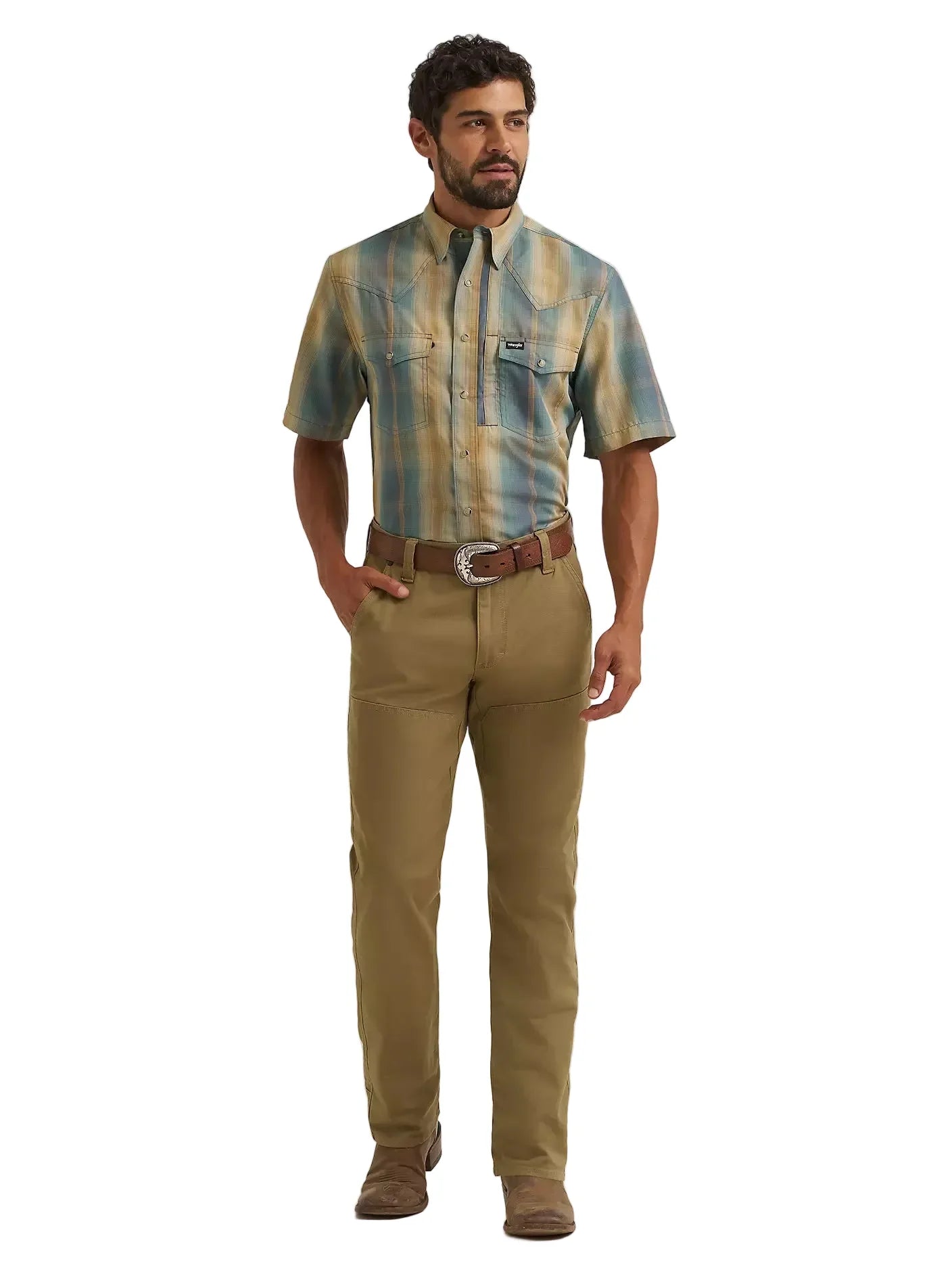 Men's Wrangler Turbulence All Terrain Performance Plaid Shirt 112382381
