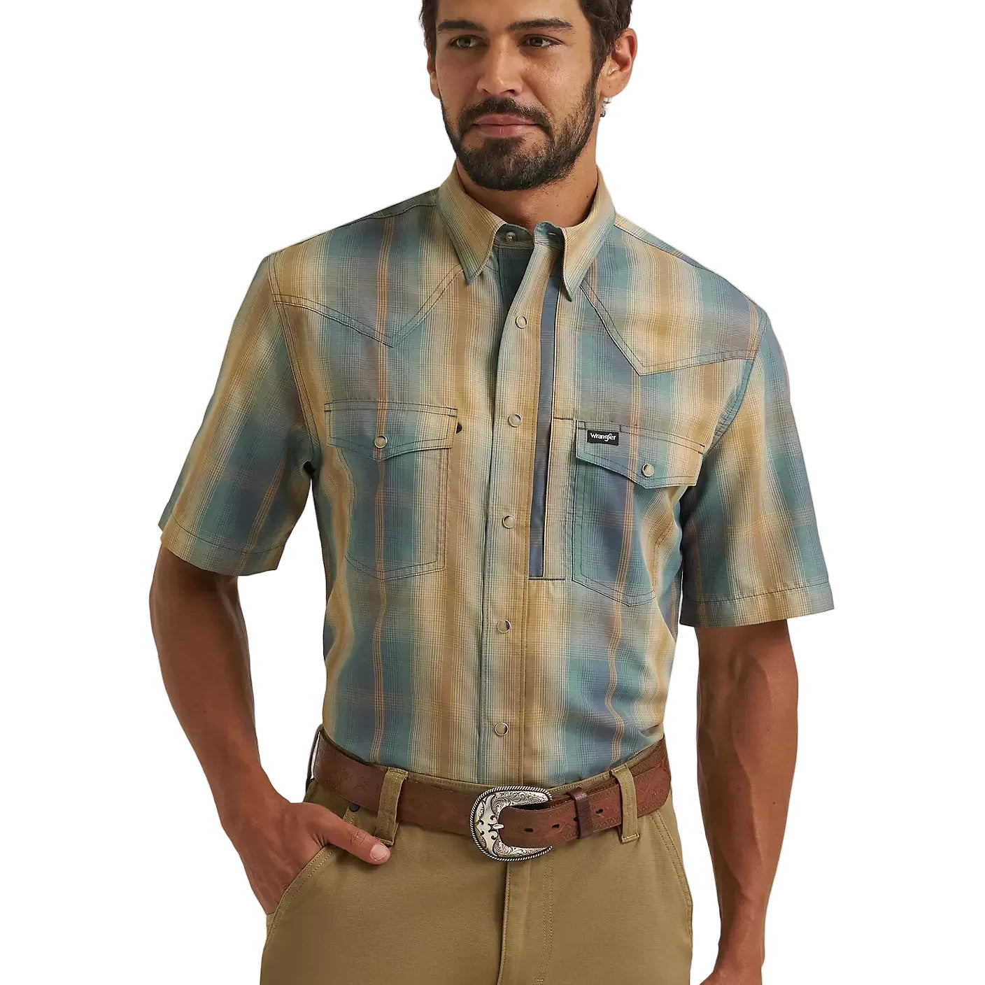 Men's Wrangler Turbulence All Terrain Performance Plaid Shirt 112382381