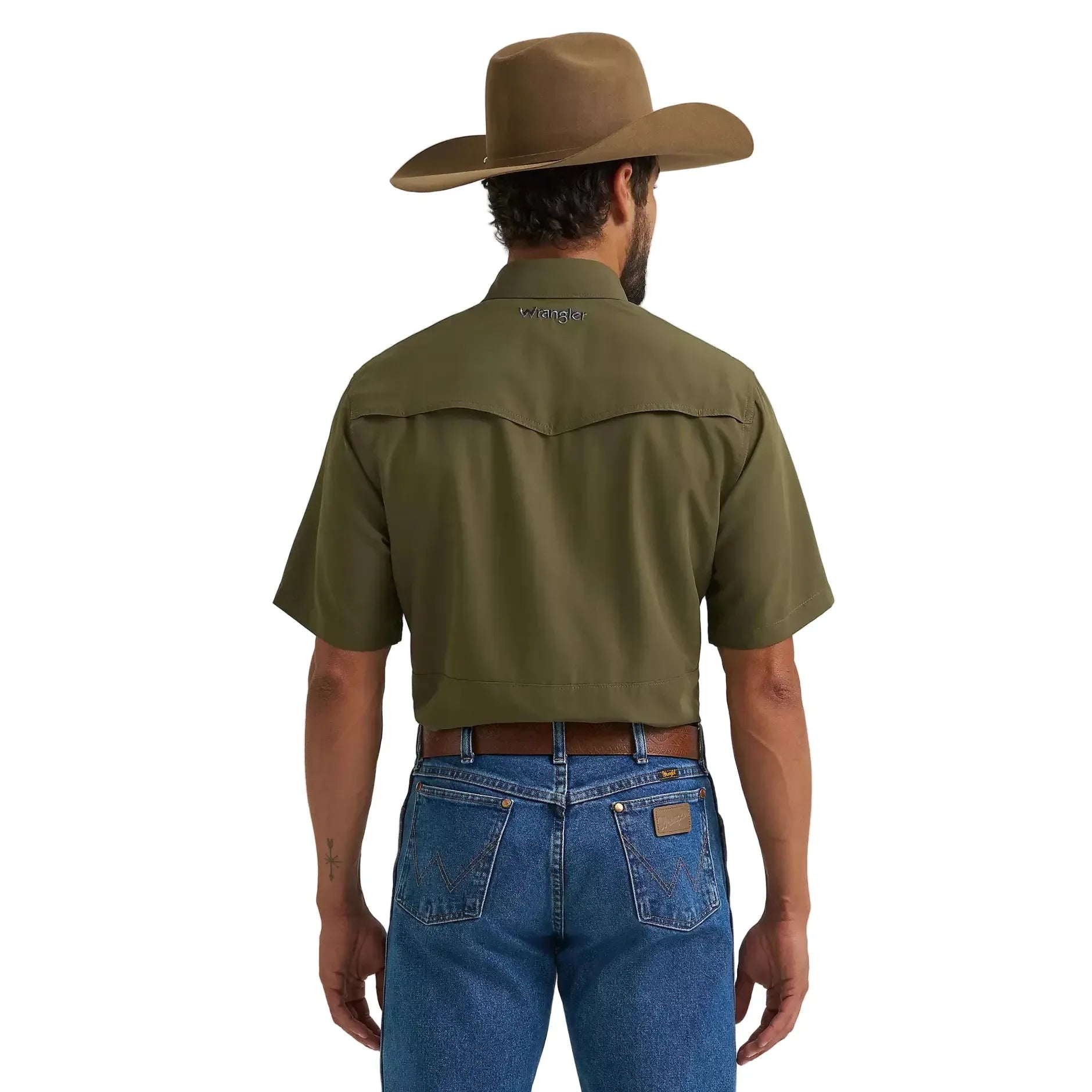 Men's Wrangler Olive Night All Terrain Men's Performance Solid Shirt 112382383