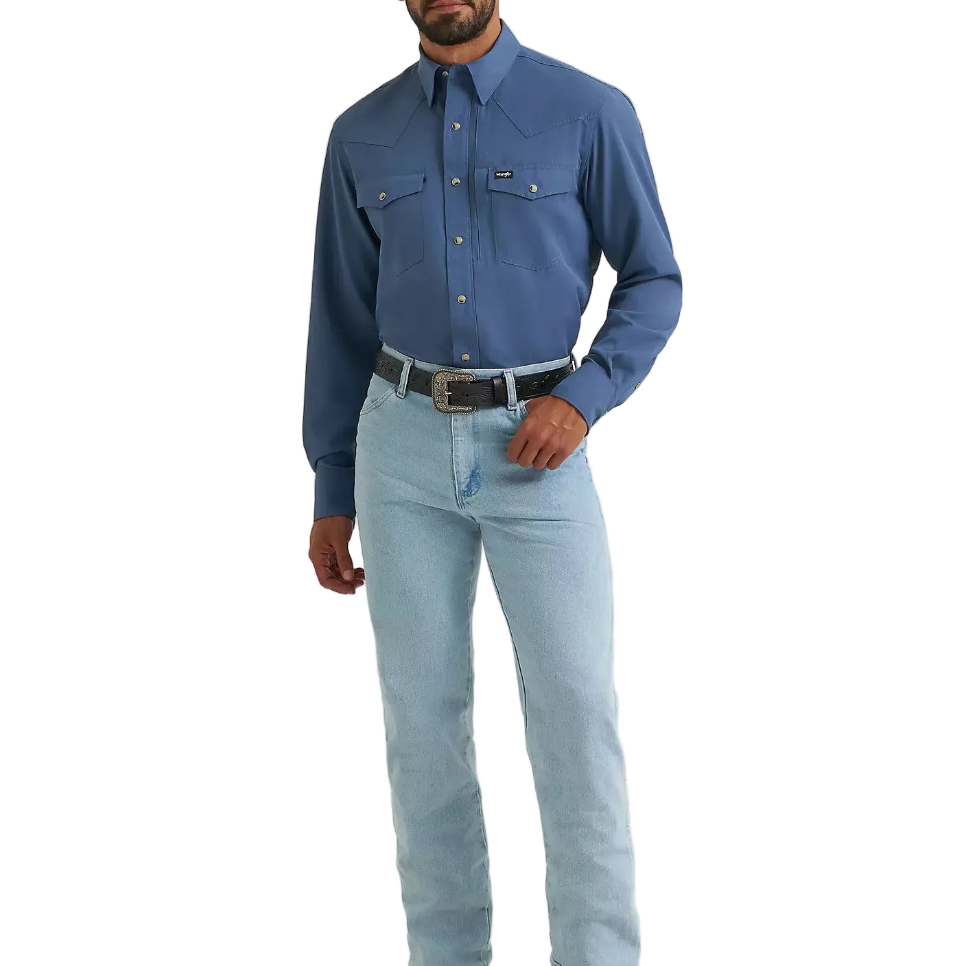 Men's Wrangler Vintage Indigo All Terrain Gear Performance Shirt 112382400