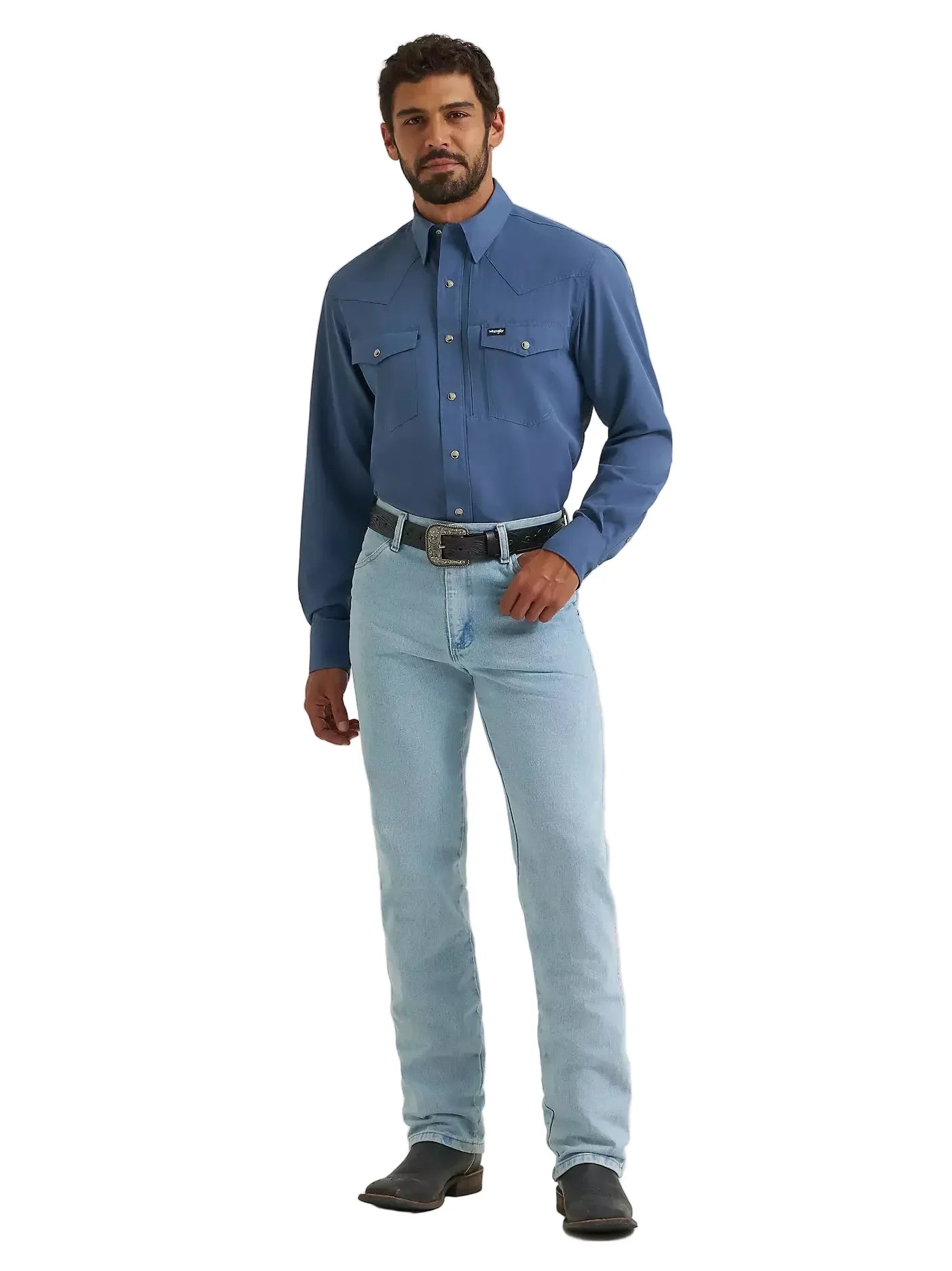 Men's Wrangler Vintage Indigo All Terrain Gear Performance Shirt 112382400