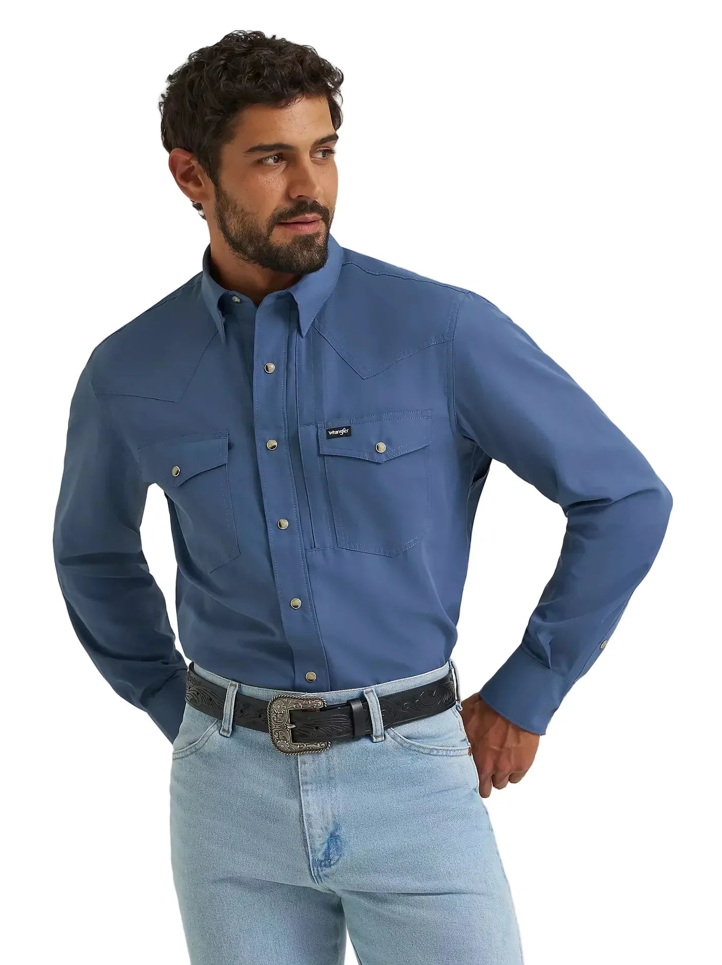 Men's Wrangler Vintage Indigo All Terrain Gear Performance Shirt 112382400