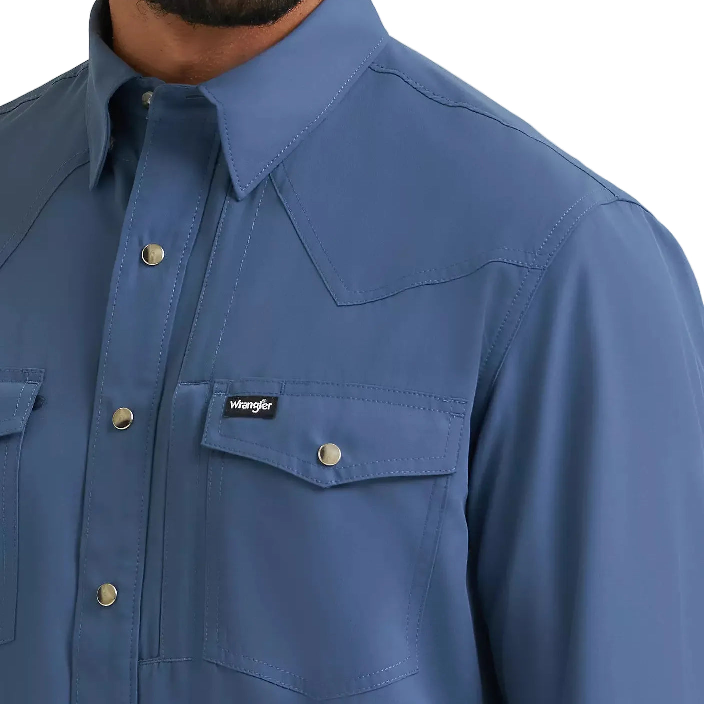 Men's Wrangler Vintage Indigo All Terrain Gear Performance Shirt 112382400