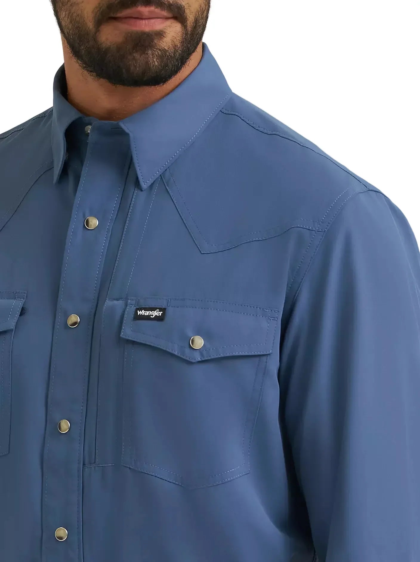 Men's Wrangler Vintage Indigo All Terrain Gear Performance Shirt 112382400