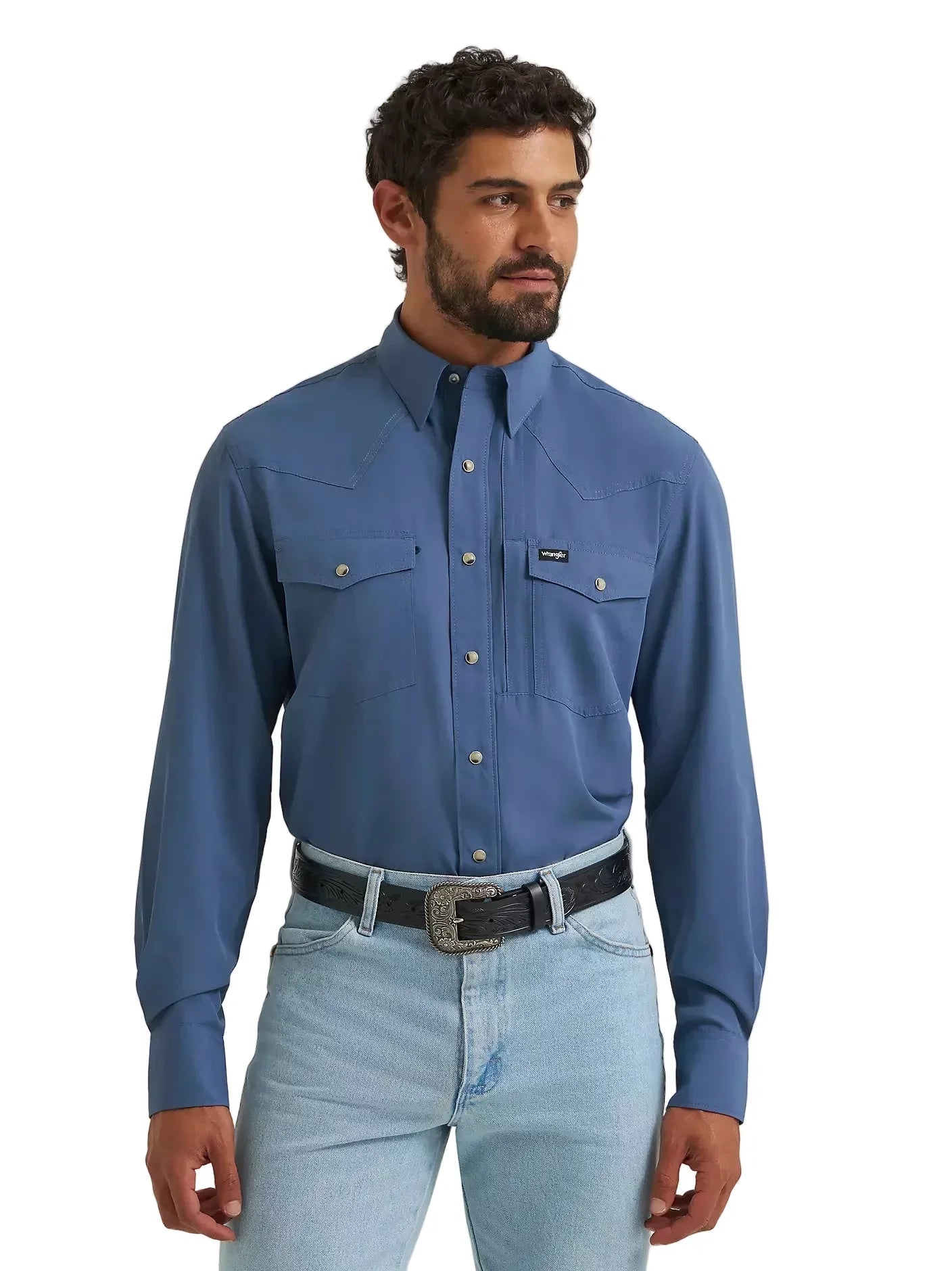 Men's Wrangler Vintage Indigo All Terrain Gear Performance Shirt 112382400