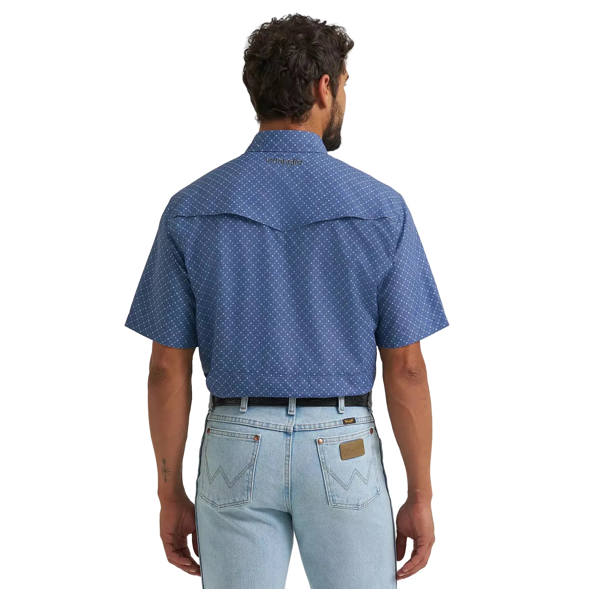 Men's Wrangler Indigo All Terrain Performance Print Shirt 112382437