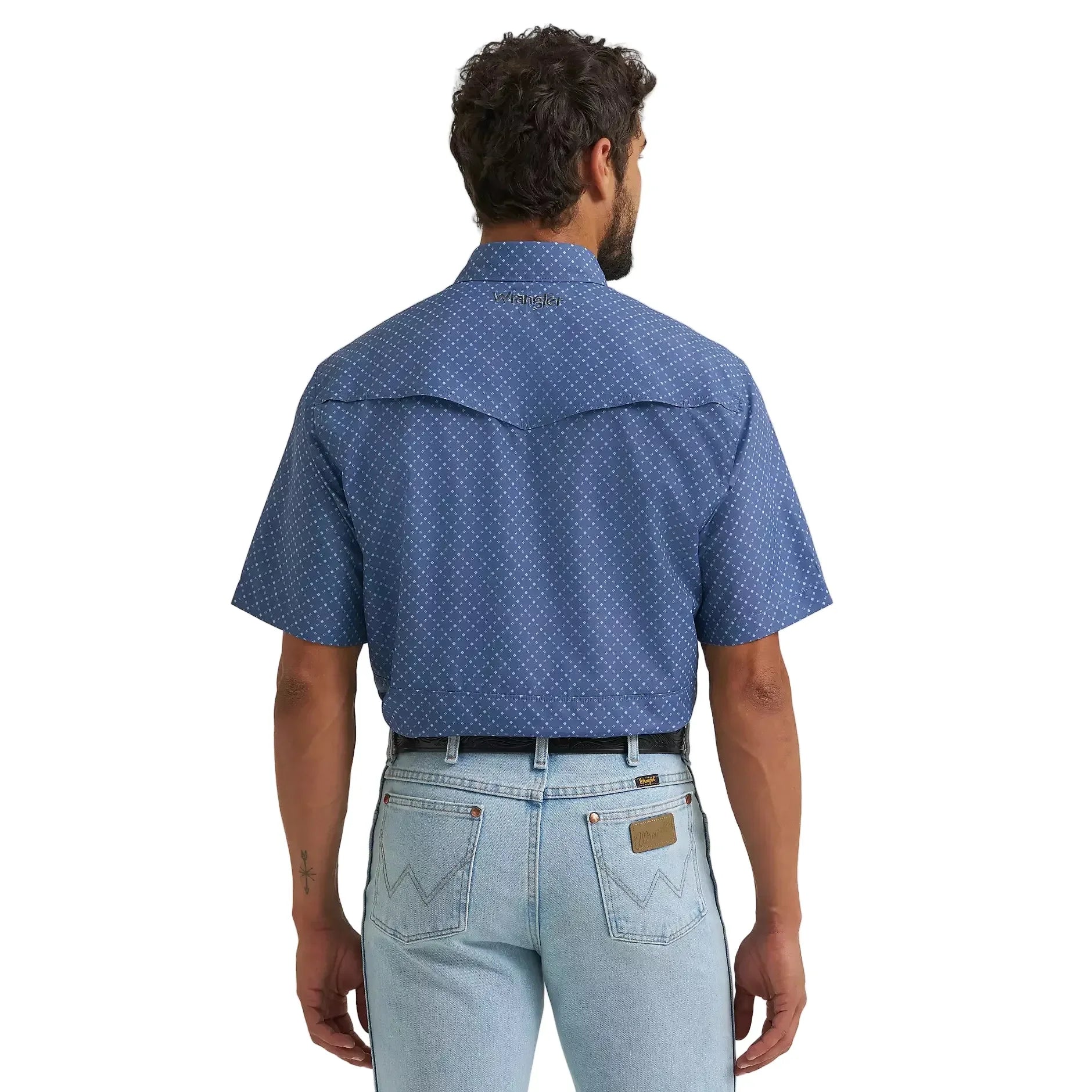 Men's Wrangler Indigo All Terrain Performance Print Shirt 112382437