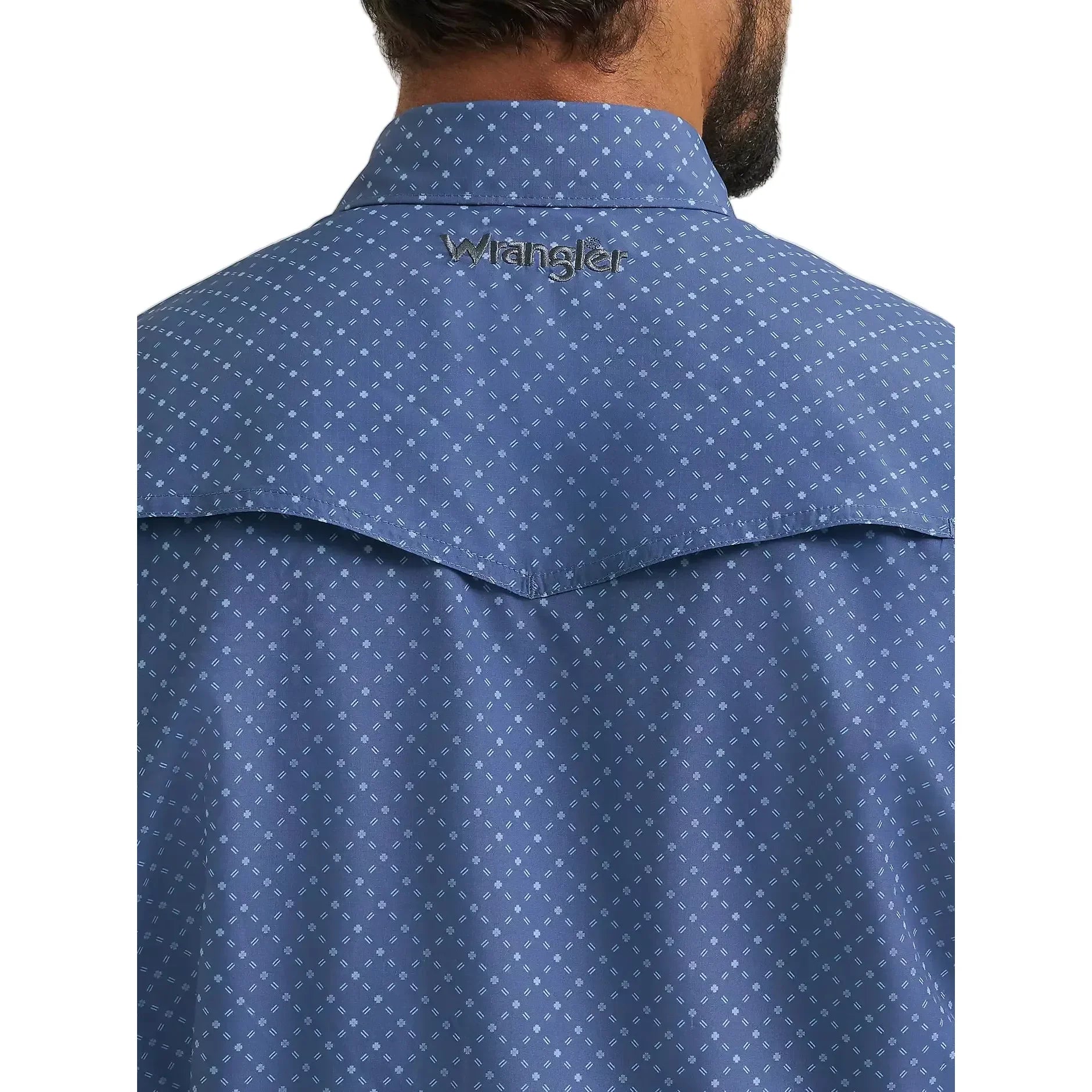 Men's Wrangler Indigo All Terrain Performance Print Shirt 112382437
