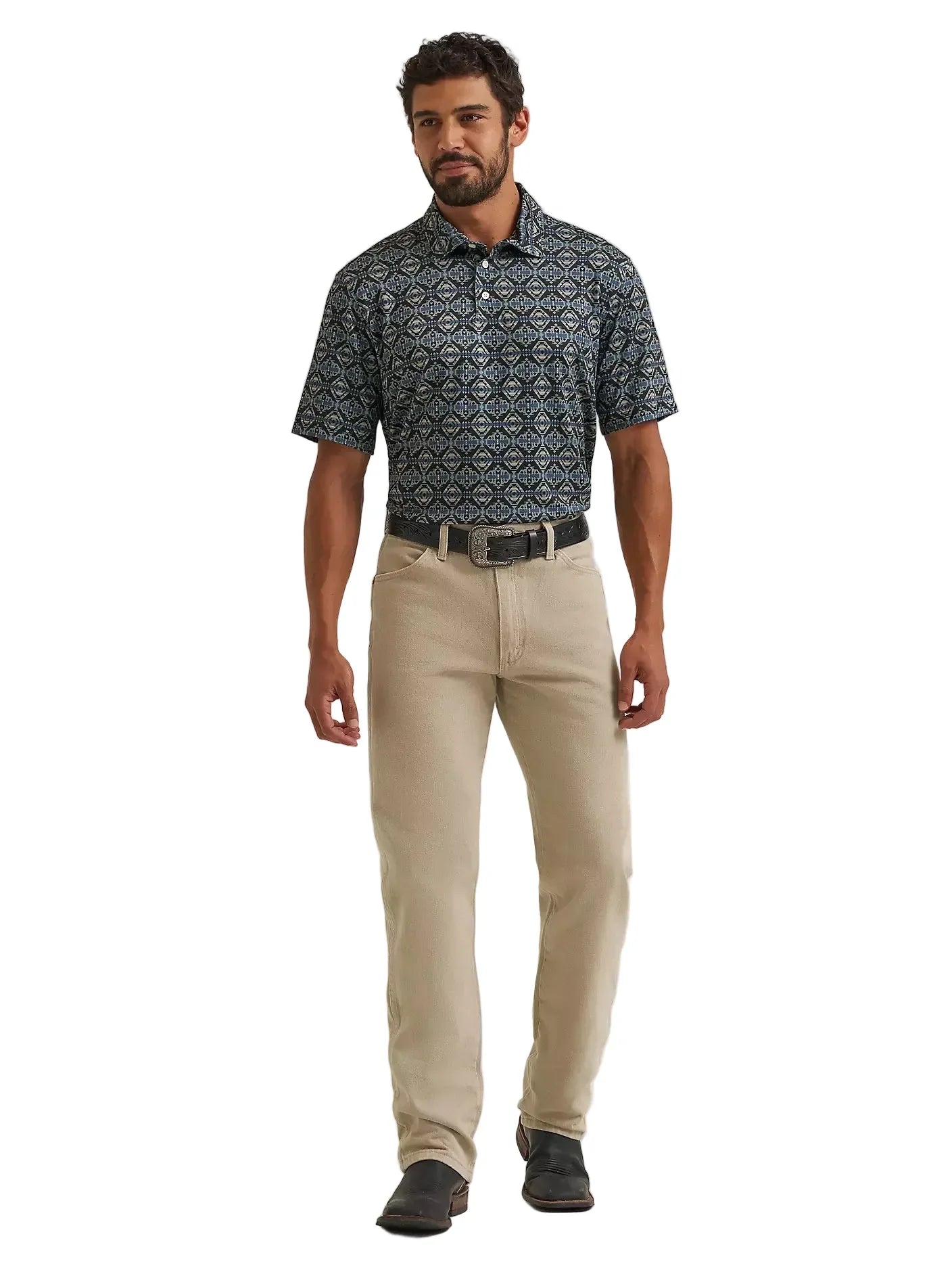Men's Wrangler Jet Black All Terrain Performance Polo Shirt 112382487