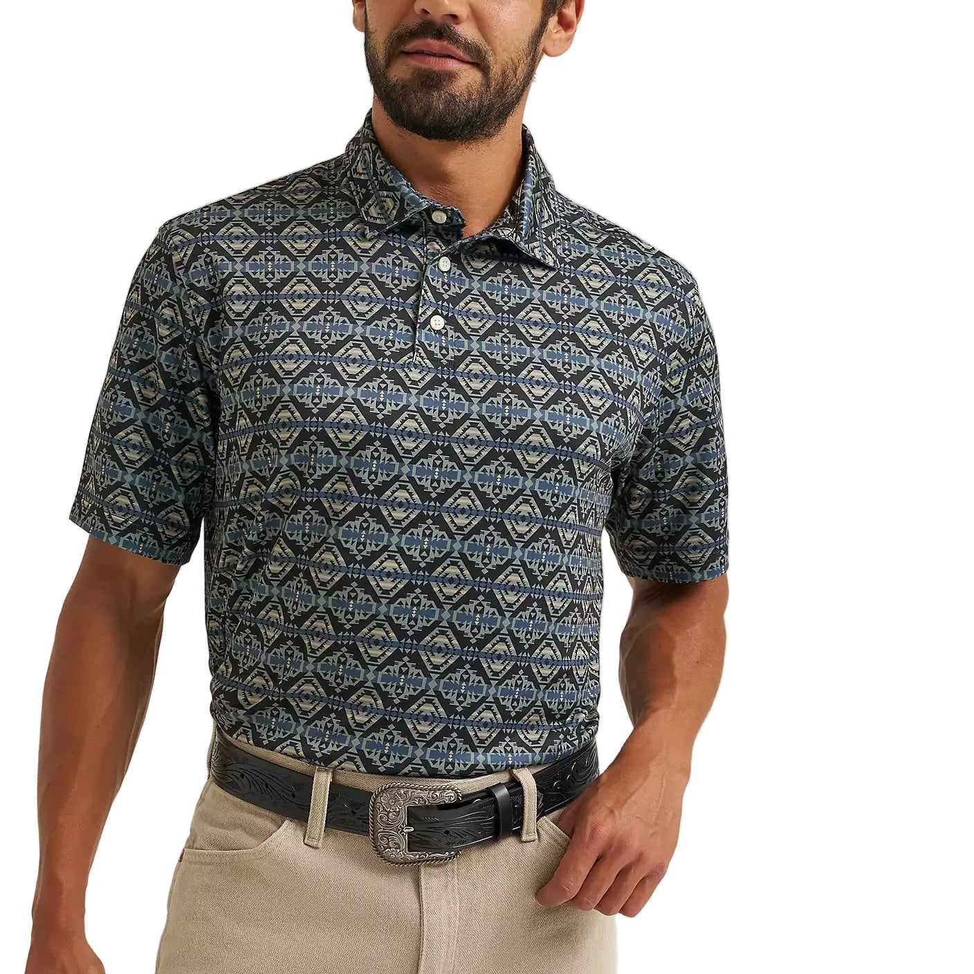 Men's Wrangler Jet Black All Terrain Performance Polo Shirt 112382487