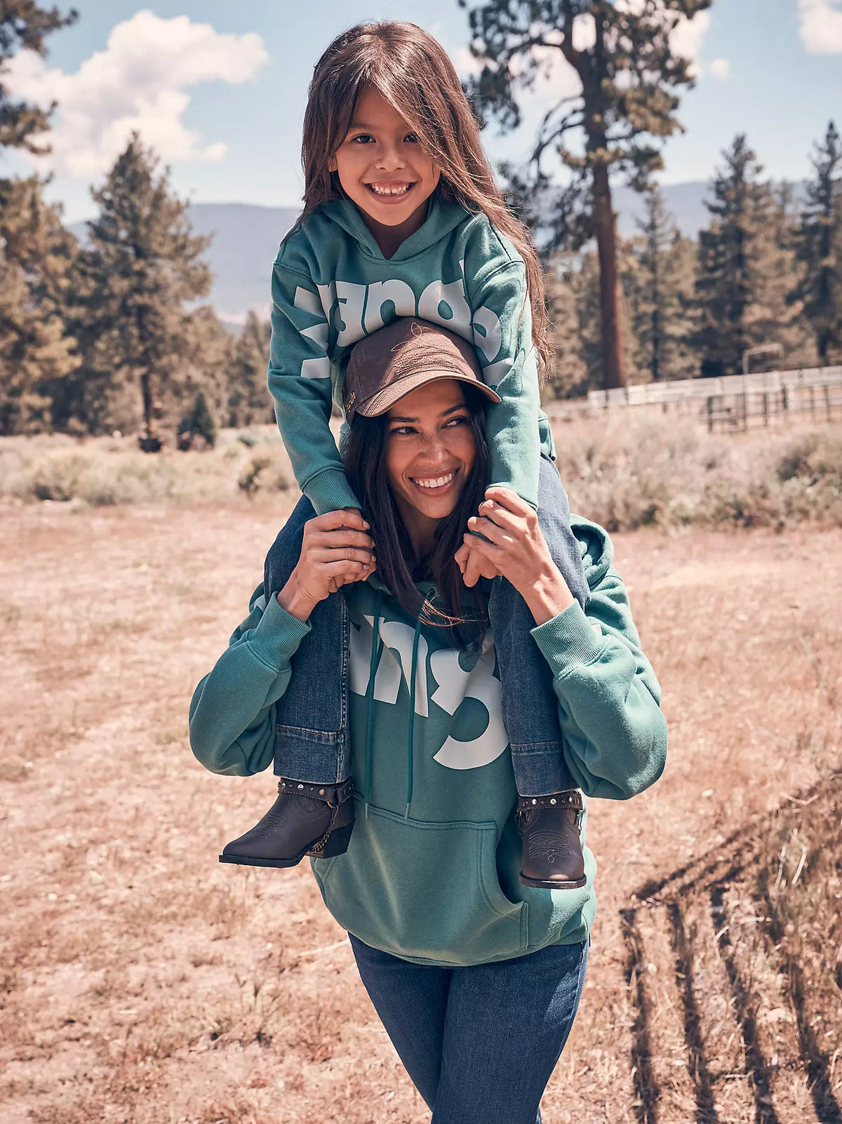 Wrangler Girl's Teal Dream Wide Open Spaces Logo Hoodie 112382654