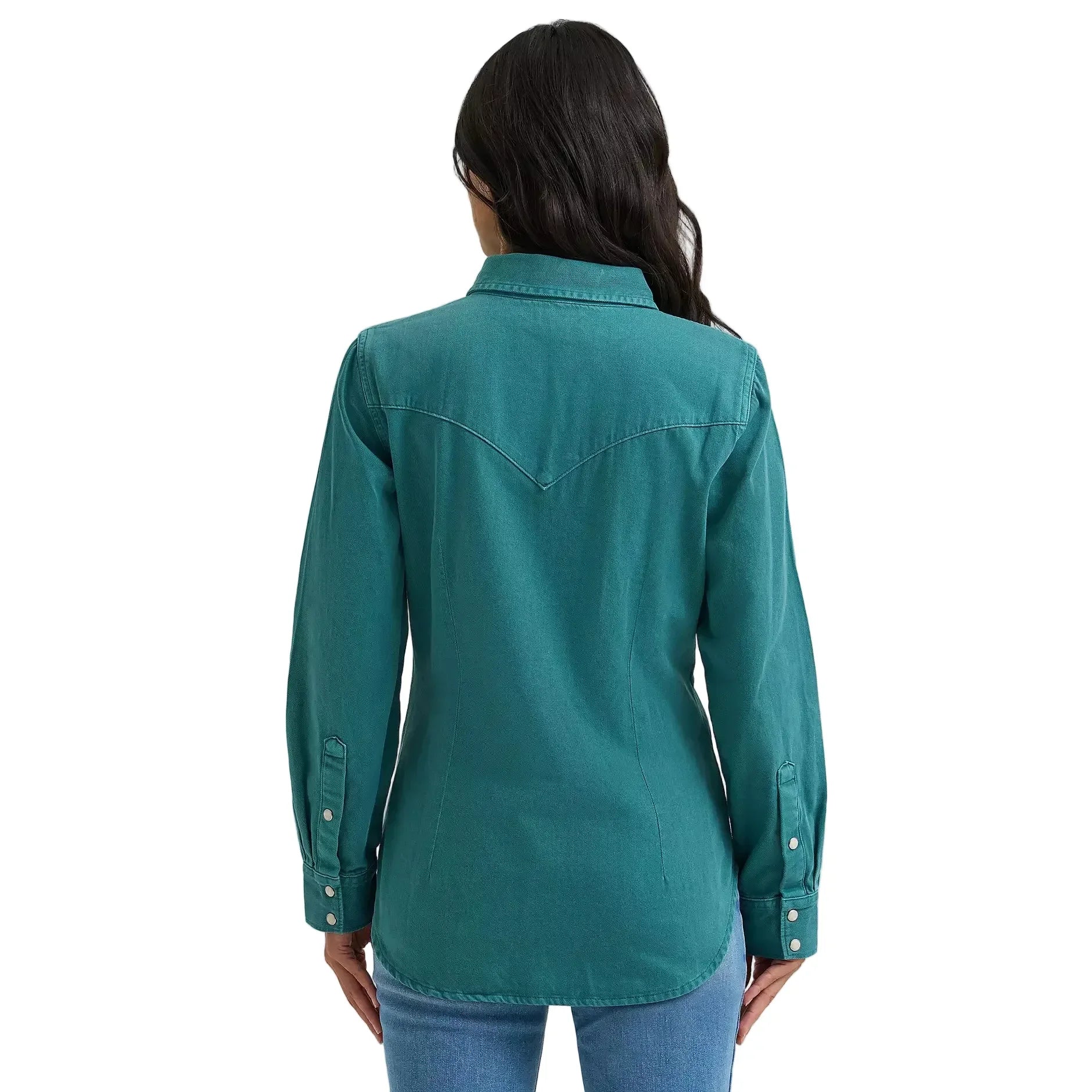 Women's Wrangler Turquoise Color wash Iconic Snap Shirt 112382675
